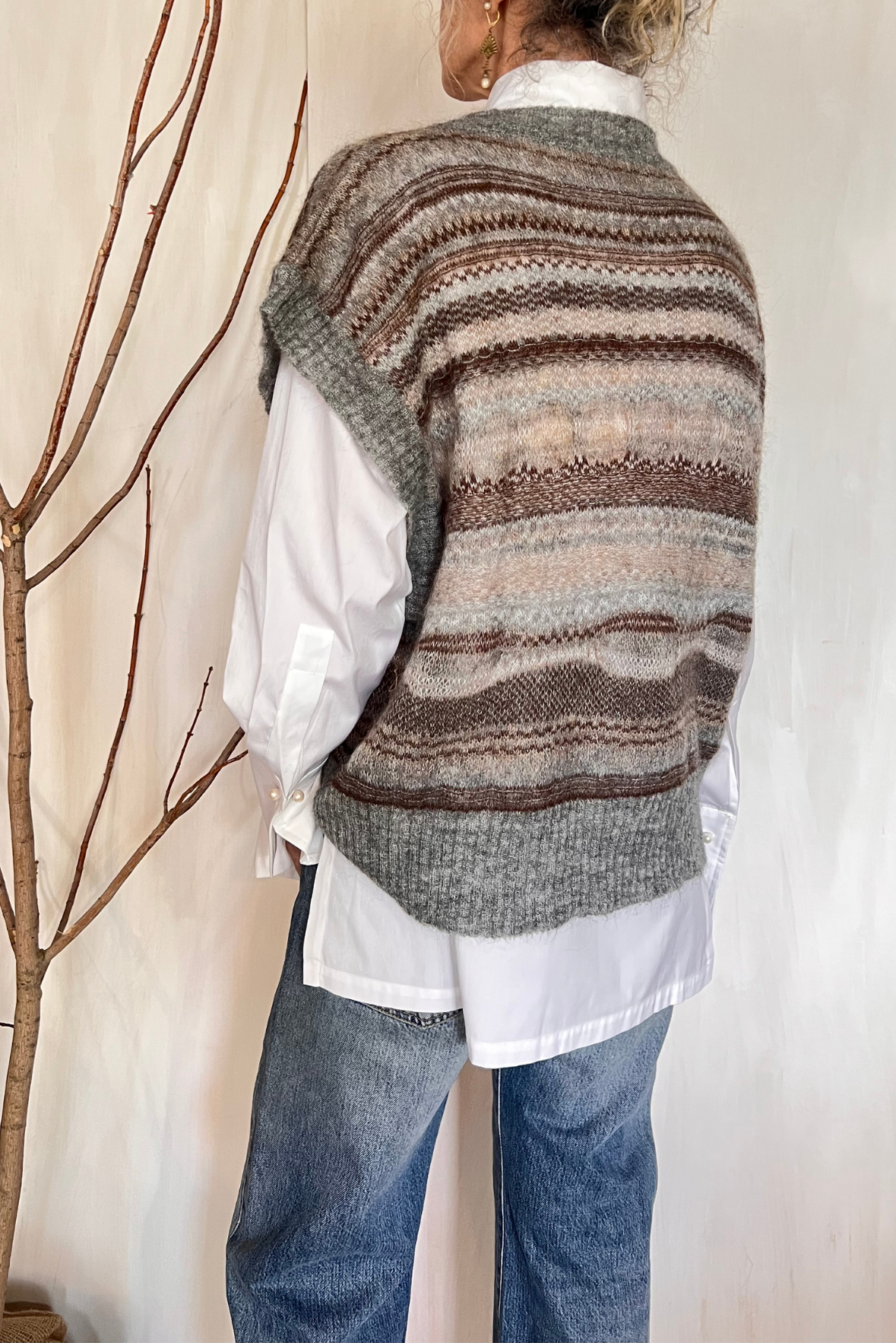 Gilet jaquard in mohair