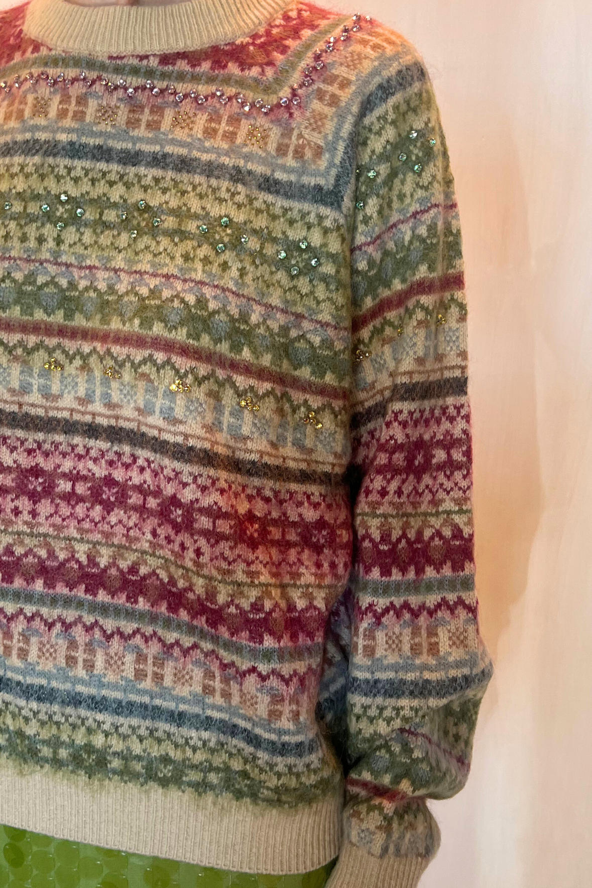 Maglia jacquard Swarovski