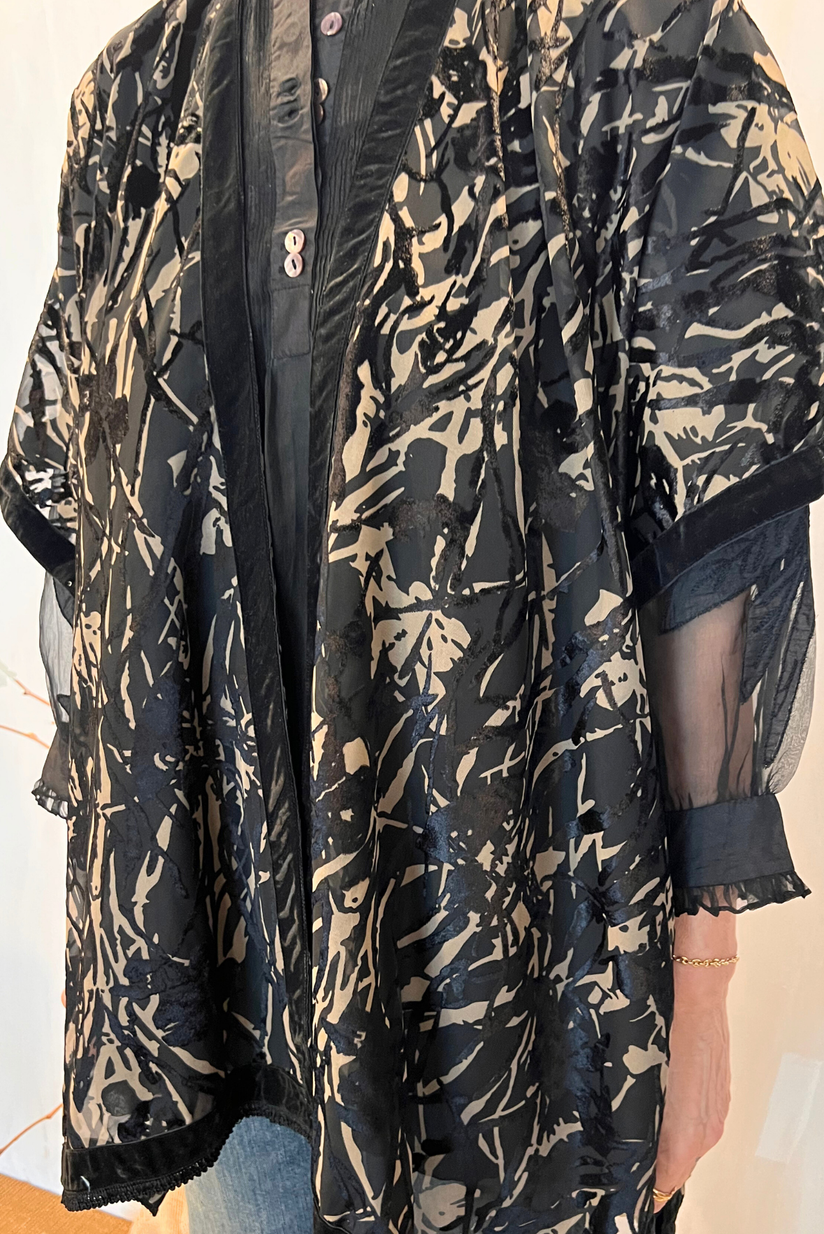 Kimono in viscosa devoré