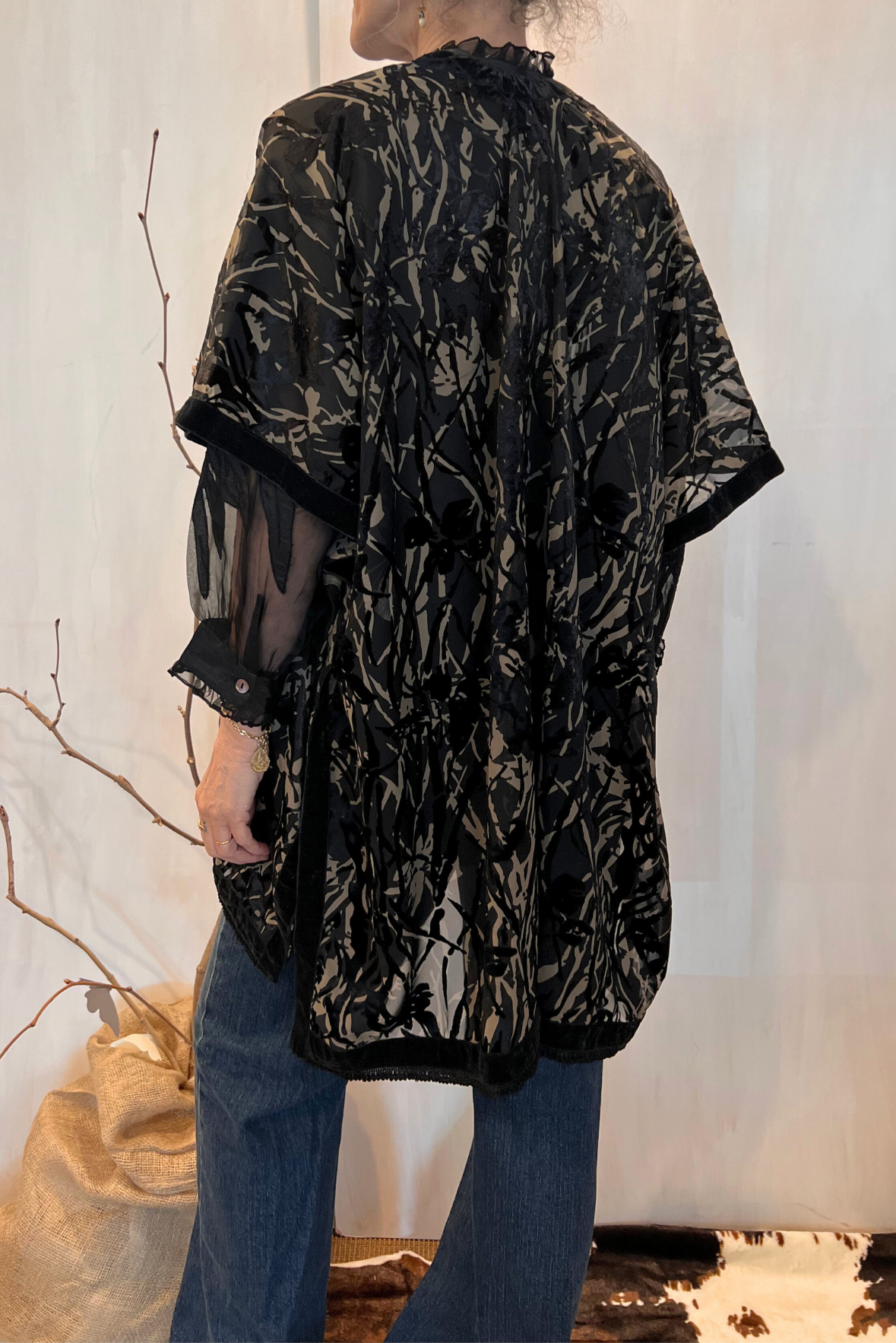 Kimono in viscosa devoré
