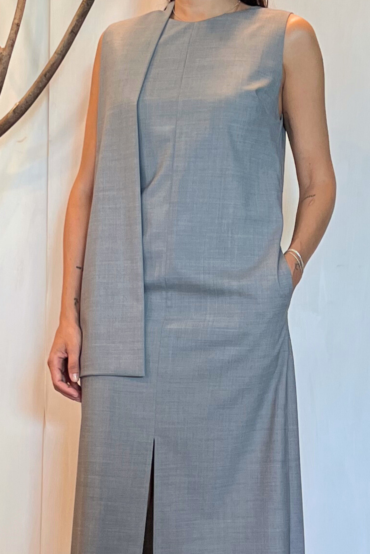 Tubino midi spacchi e sciarpa