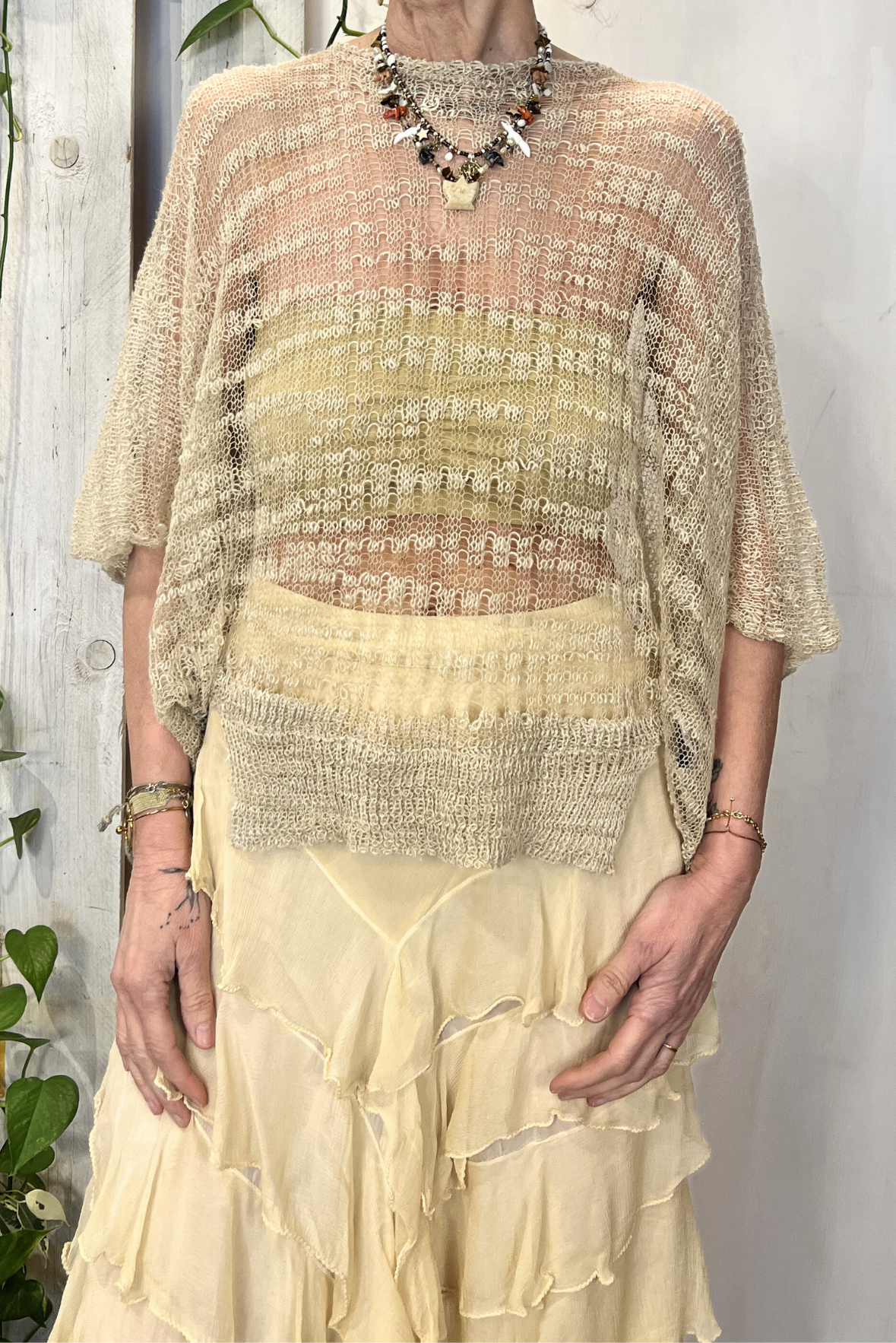 Top in maglia traforato