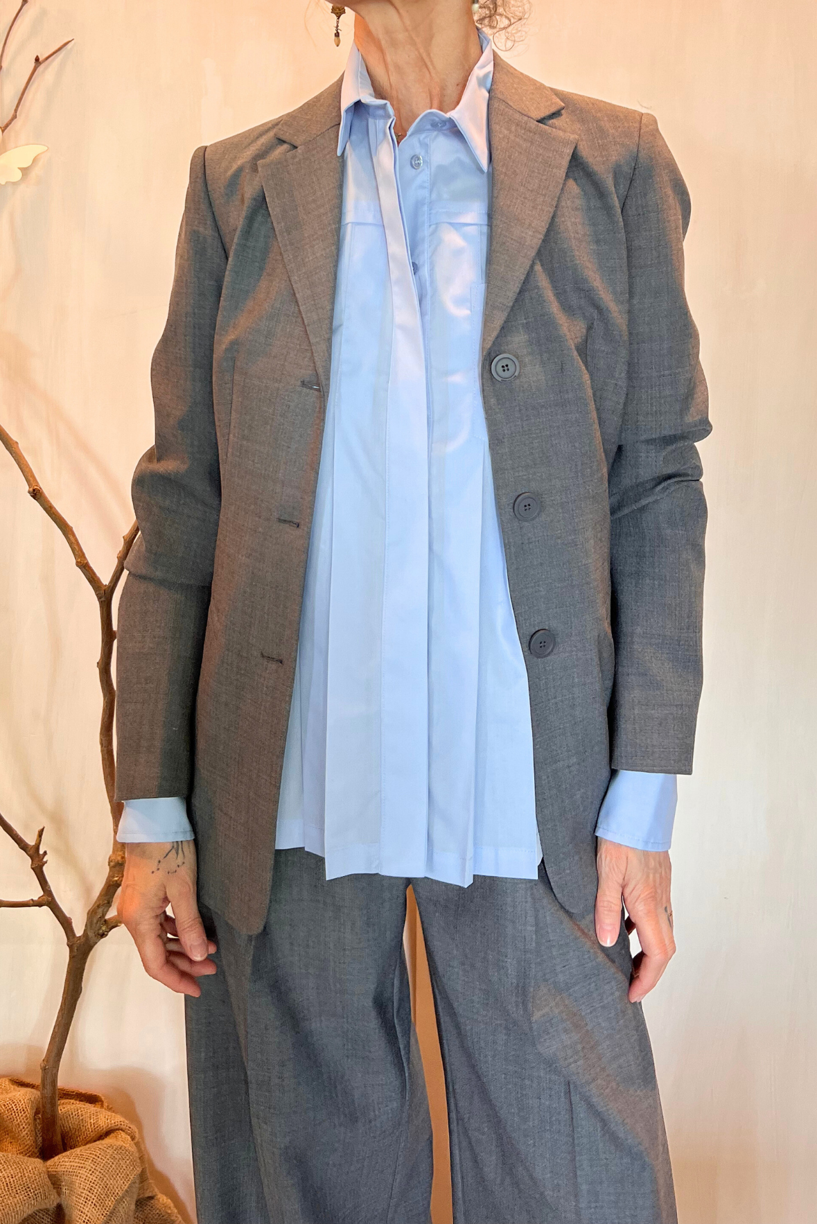 Blazer sfiancato misto lana