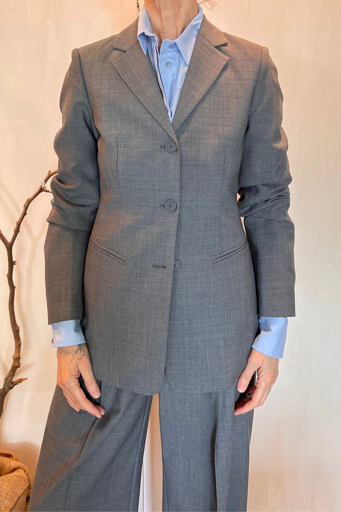 Blazer sfiancato misto lana