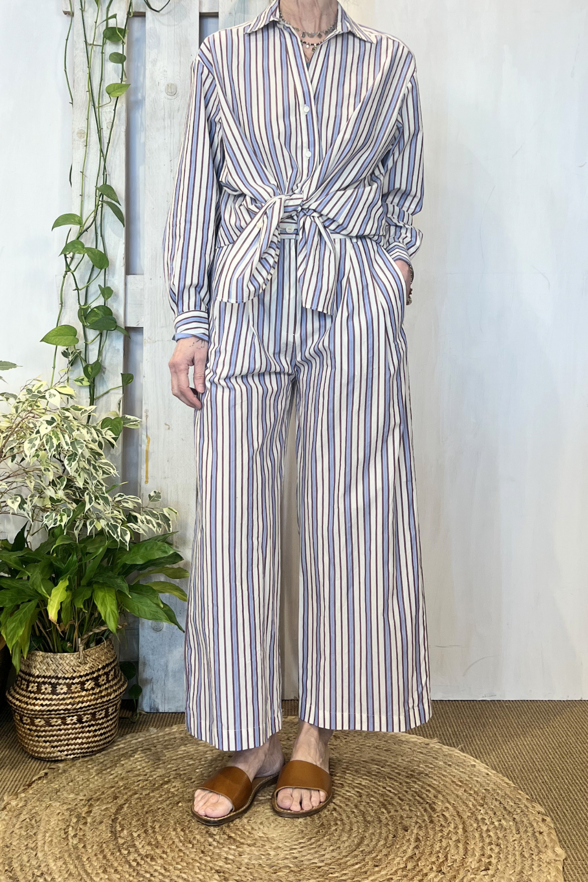Pantalone palazzo a righe