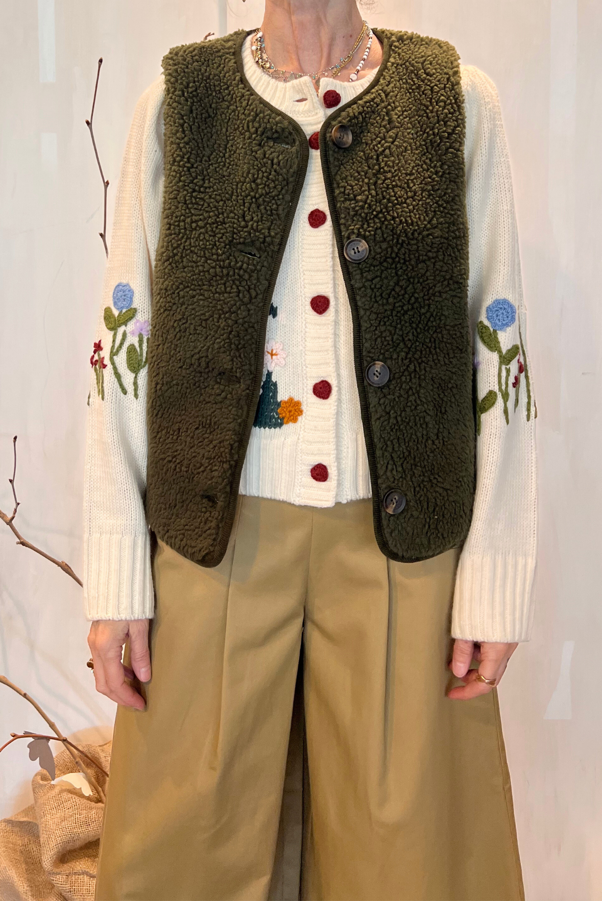 Gilet imbottito in pile