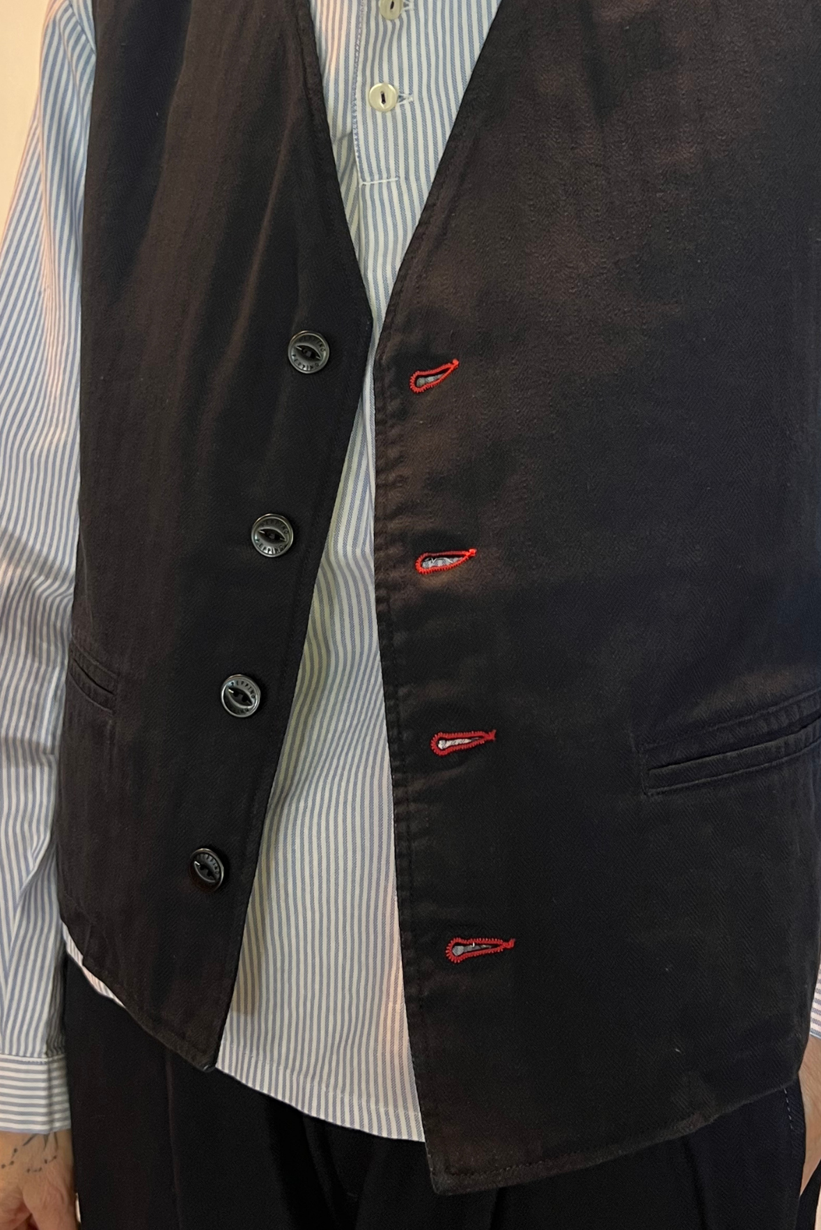 Gilet in cotone spinato