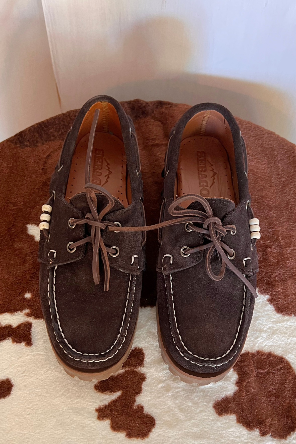 Mocassino in suede con frange