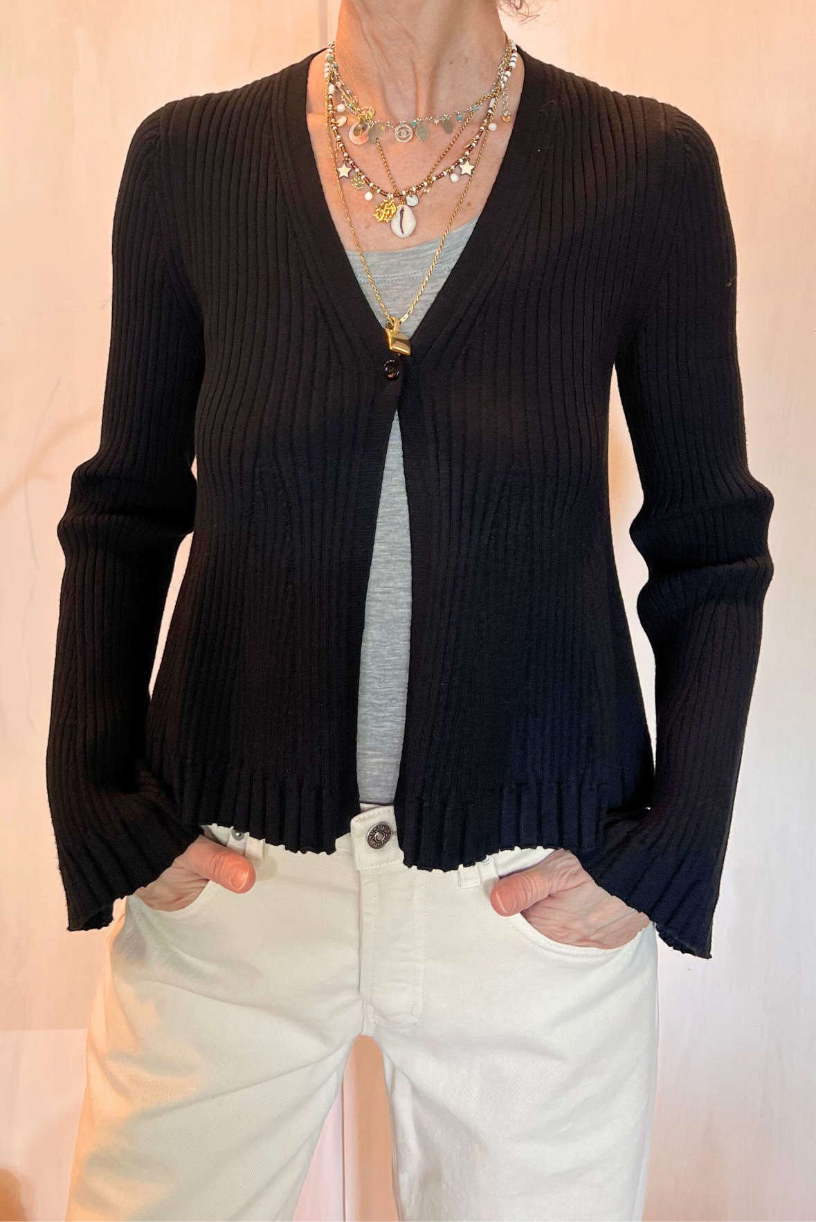 Cardigan a costine