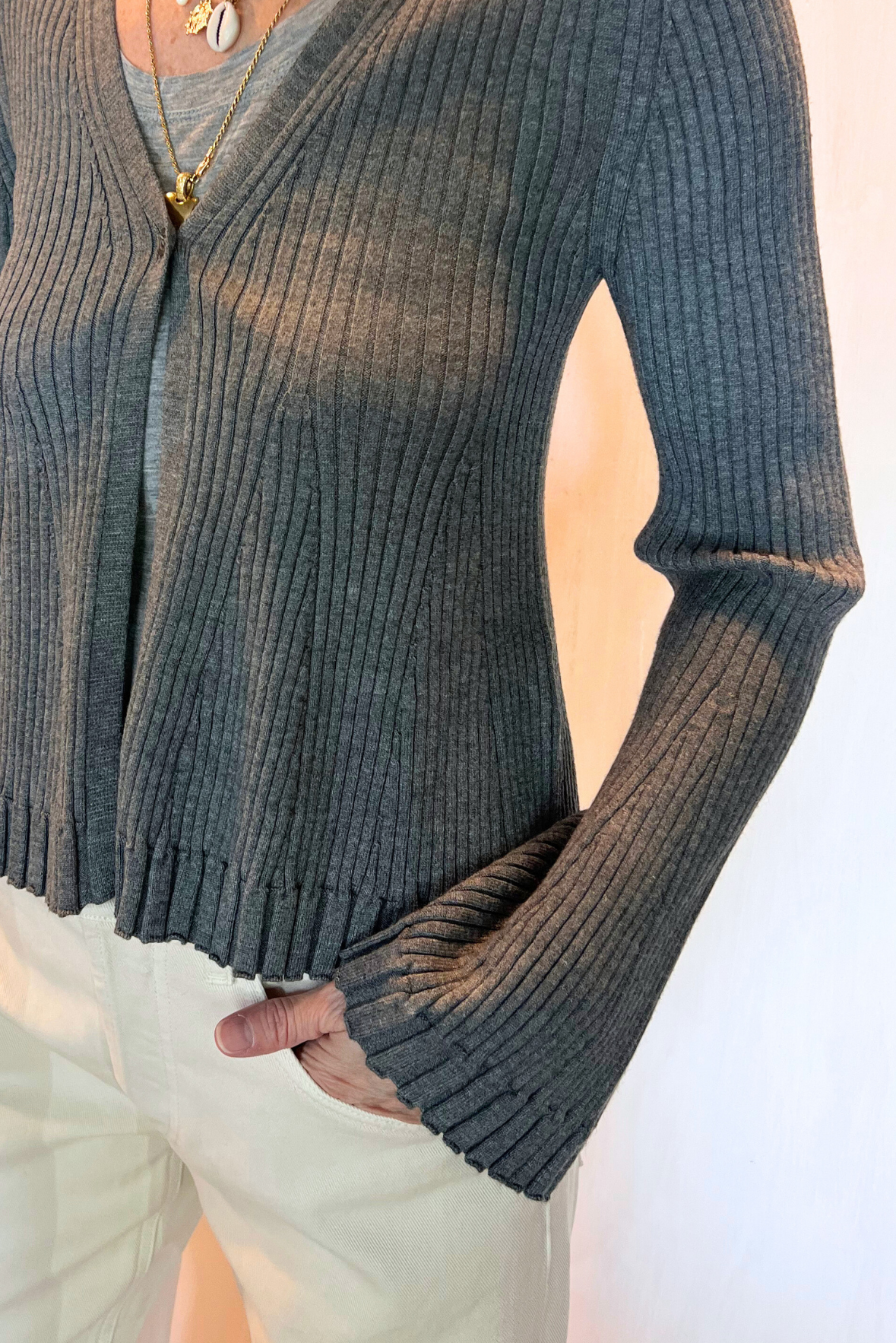 Cardigan a costine