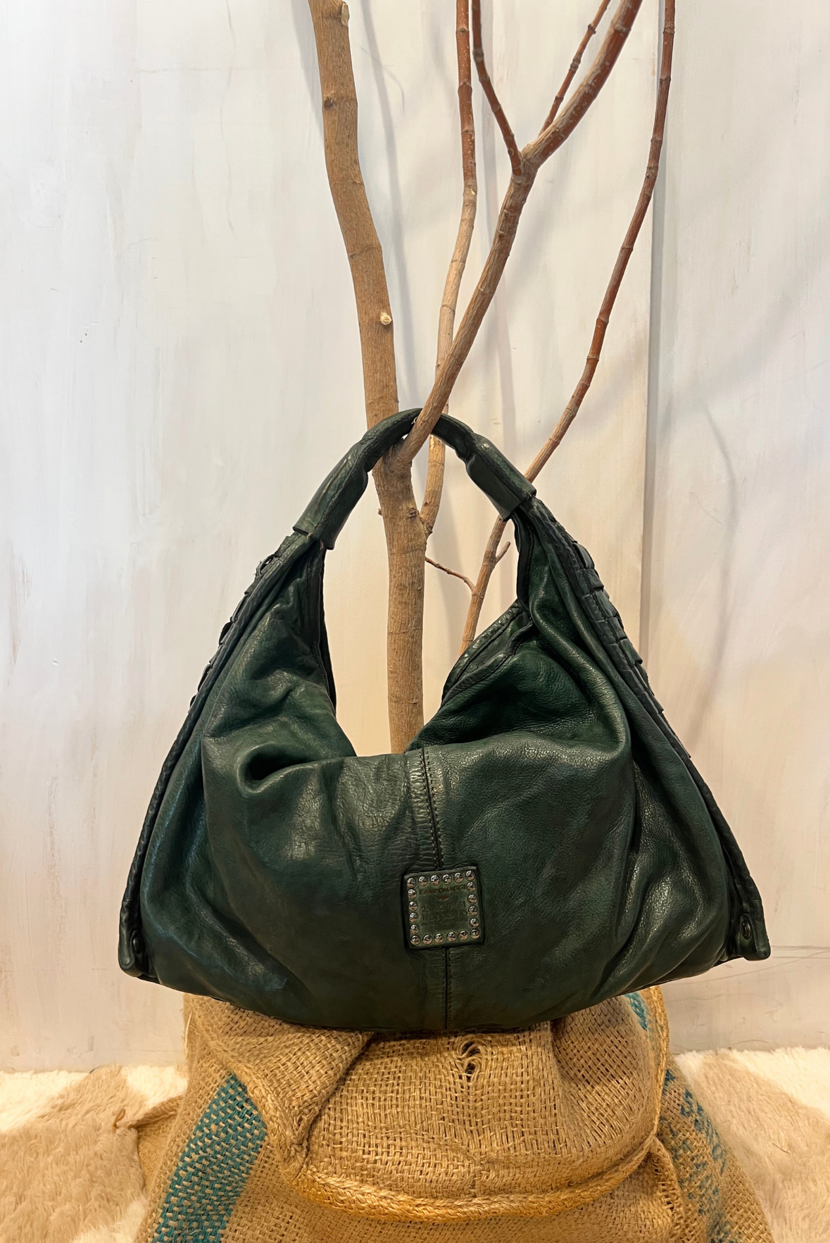 Borsa Atena in pelle intrecciata