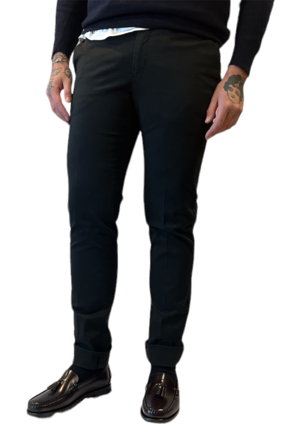 Pantalone slim in gabardina