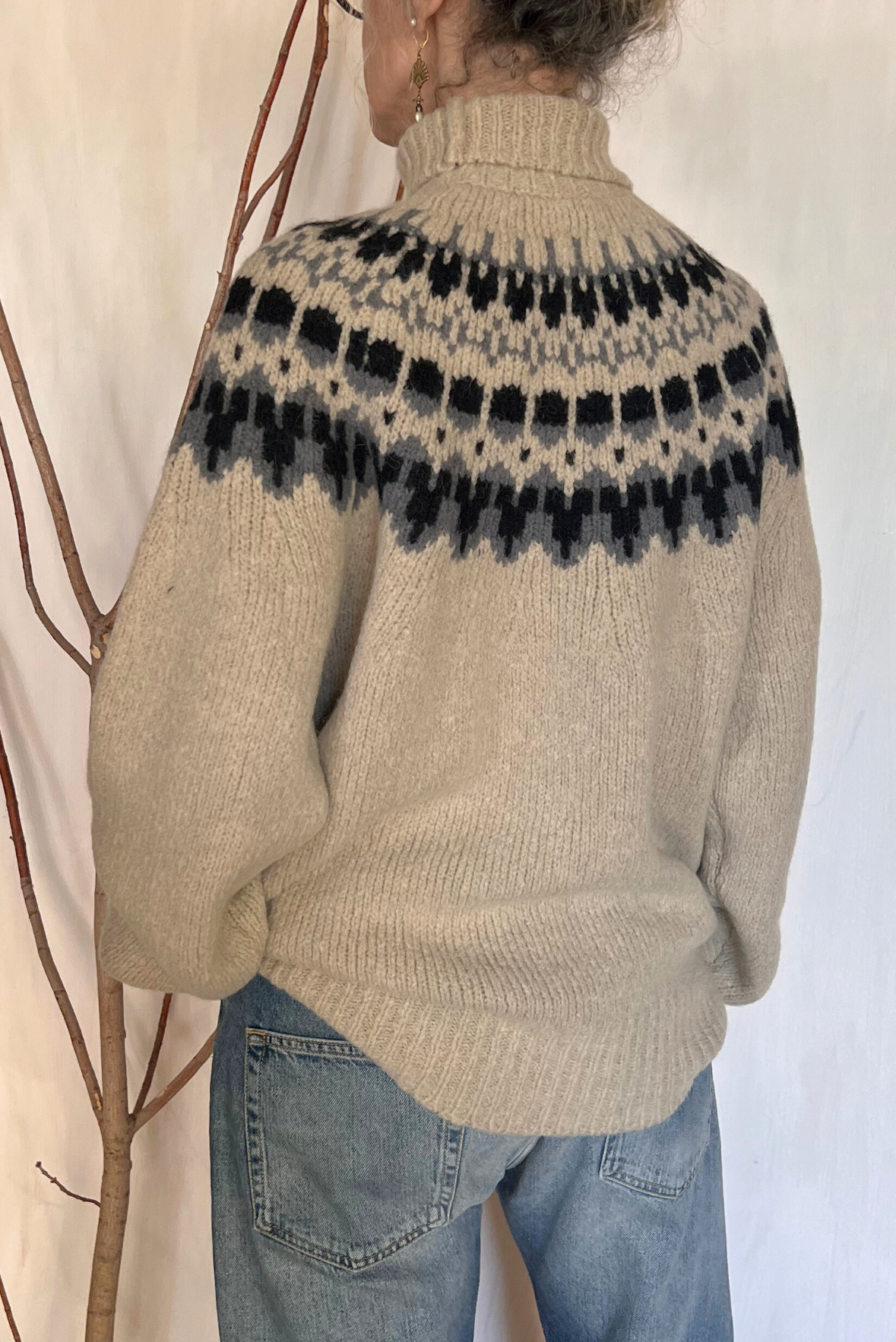 Maglia collo alto jaquard