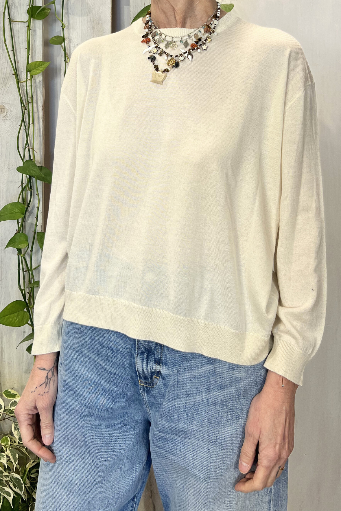 Maglia cashmere misto seta