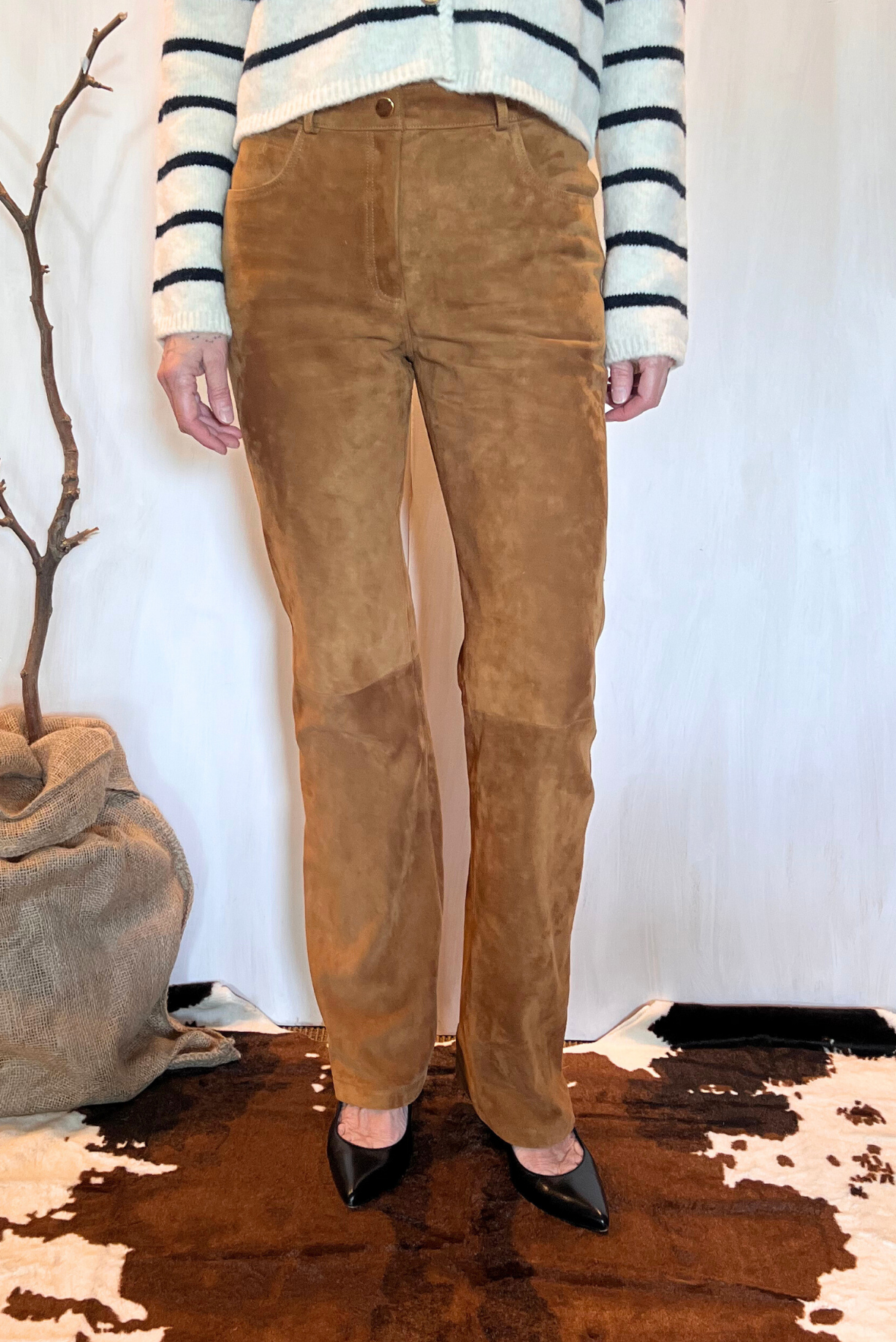 Pantalone in suede 100% pelle