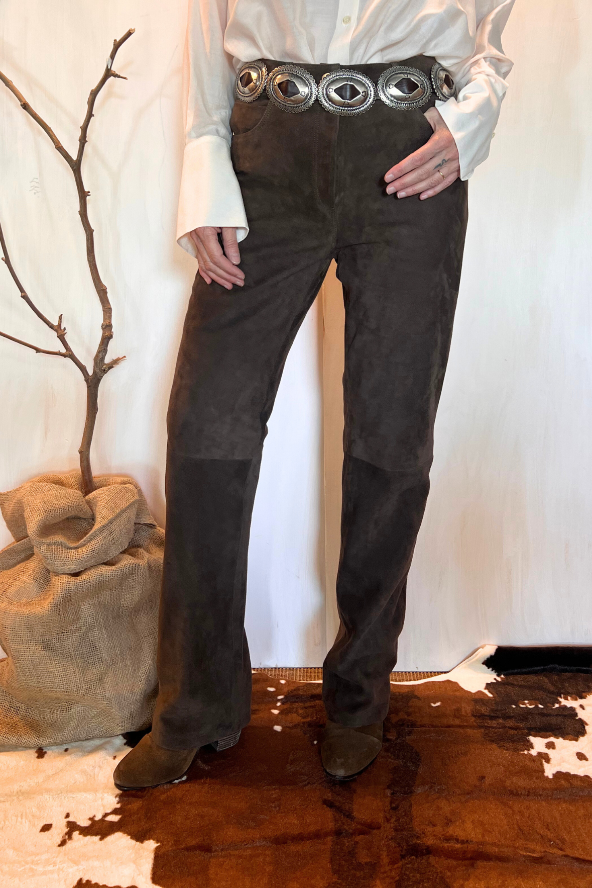 Pantalone in suede 100% pelle