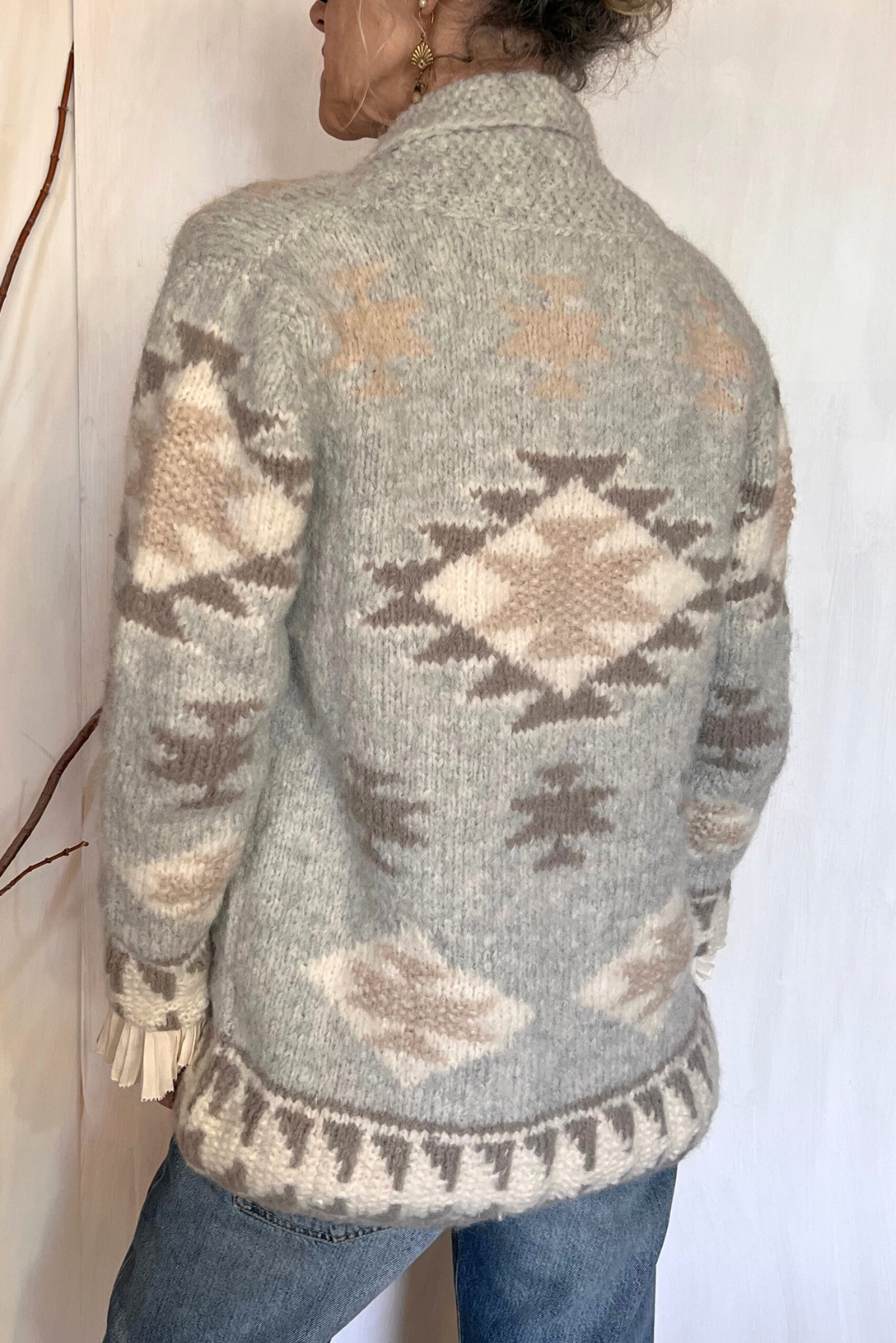 Cardigan sciallato in alpaca