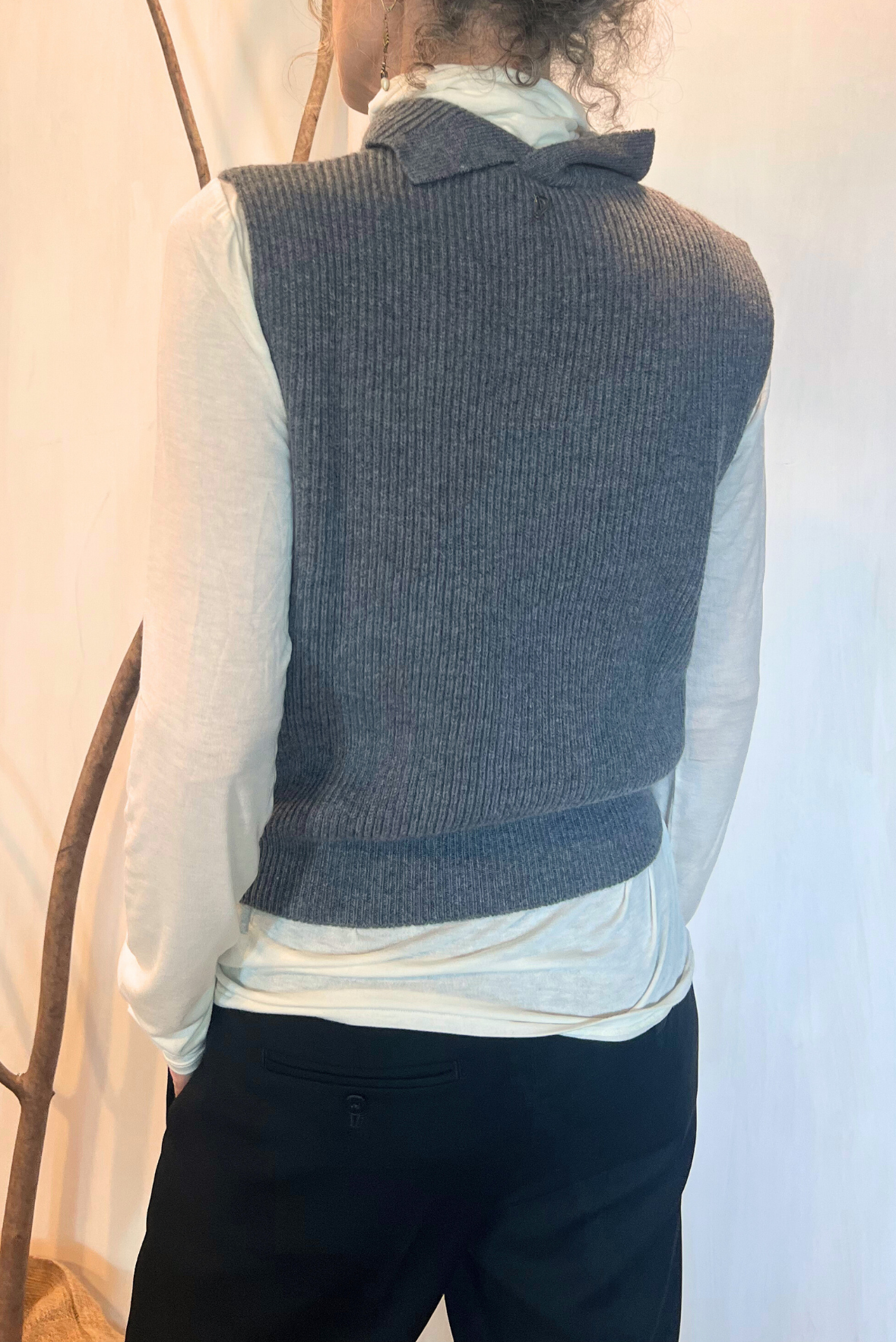Gilet in maglia a costine