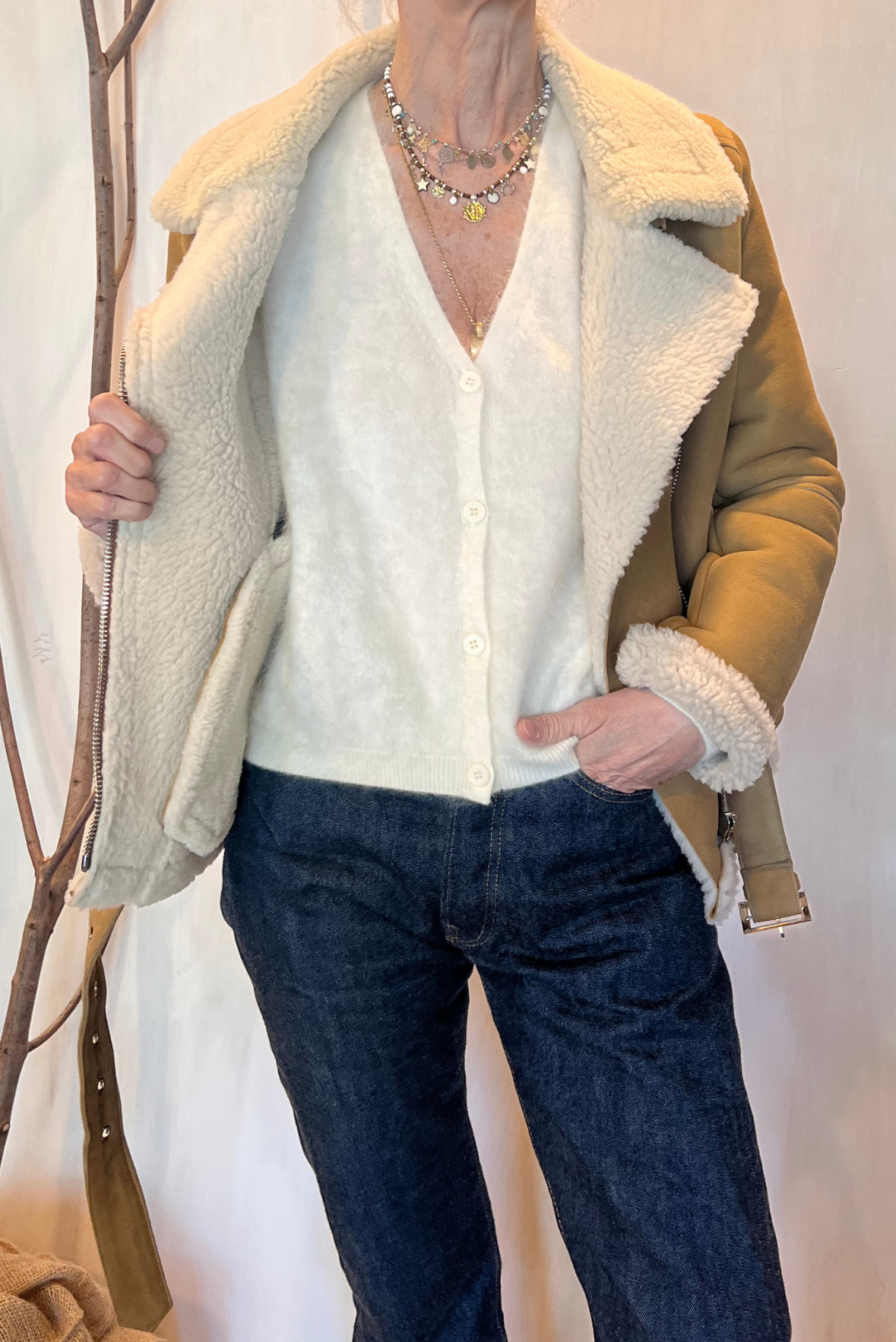 Montone biker in pelle