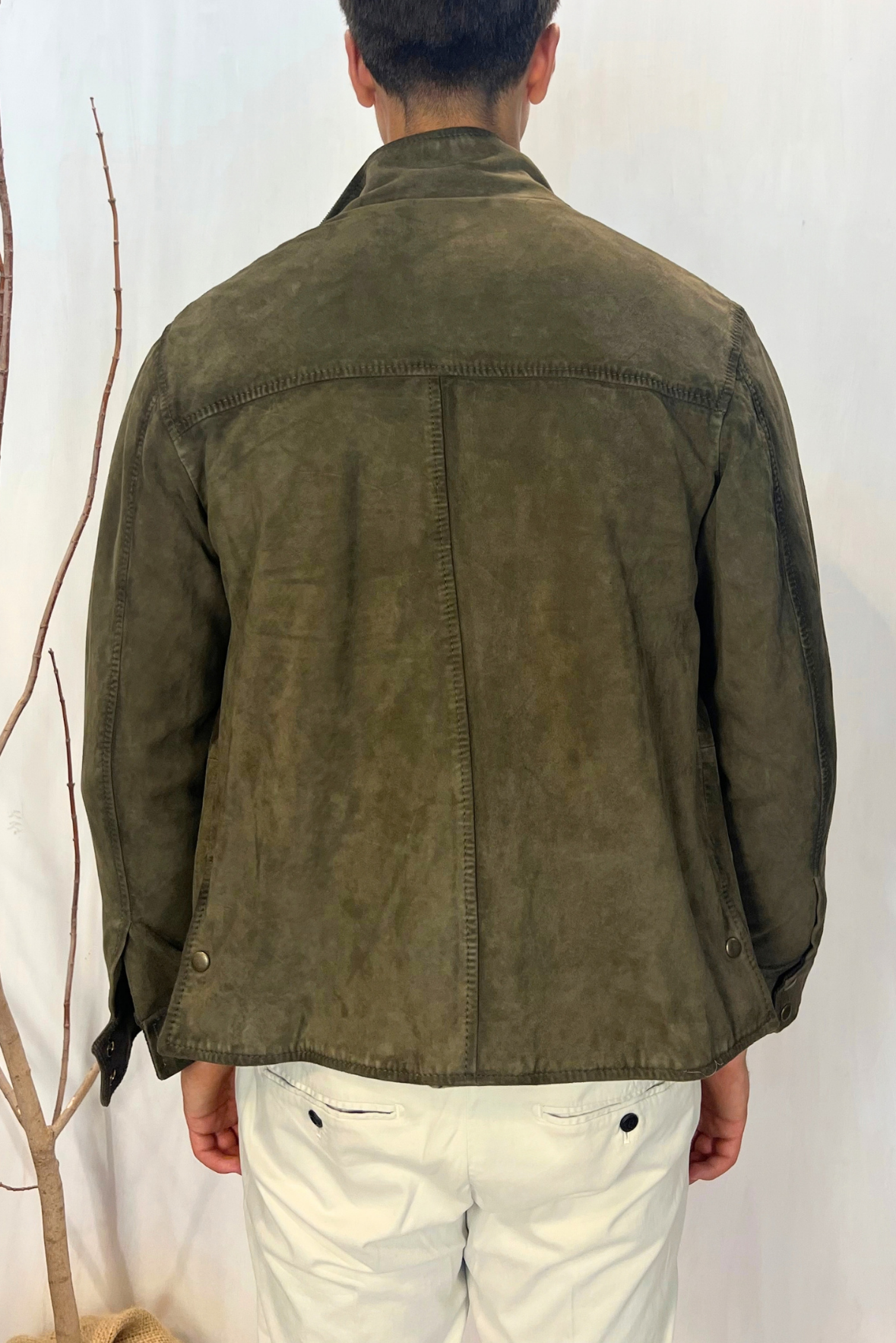 Field Jacket in pelle scamosciata