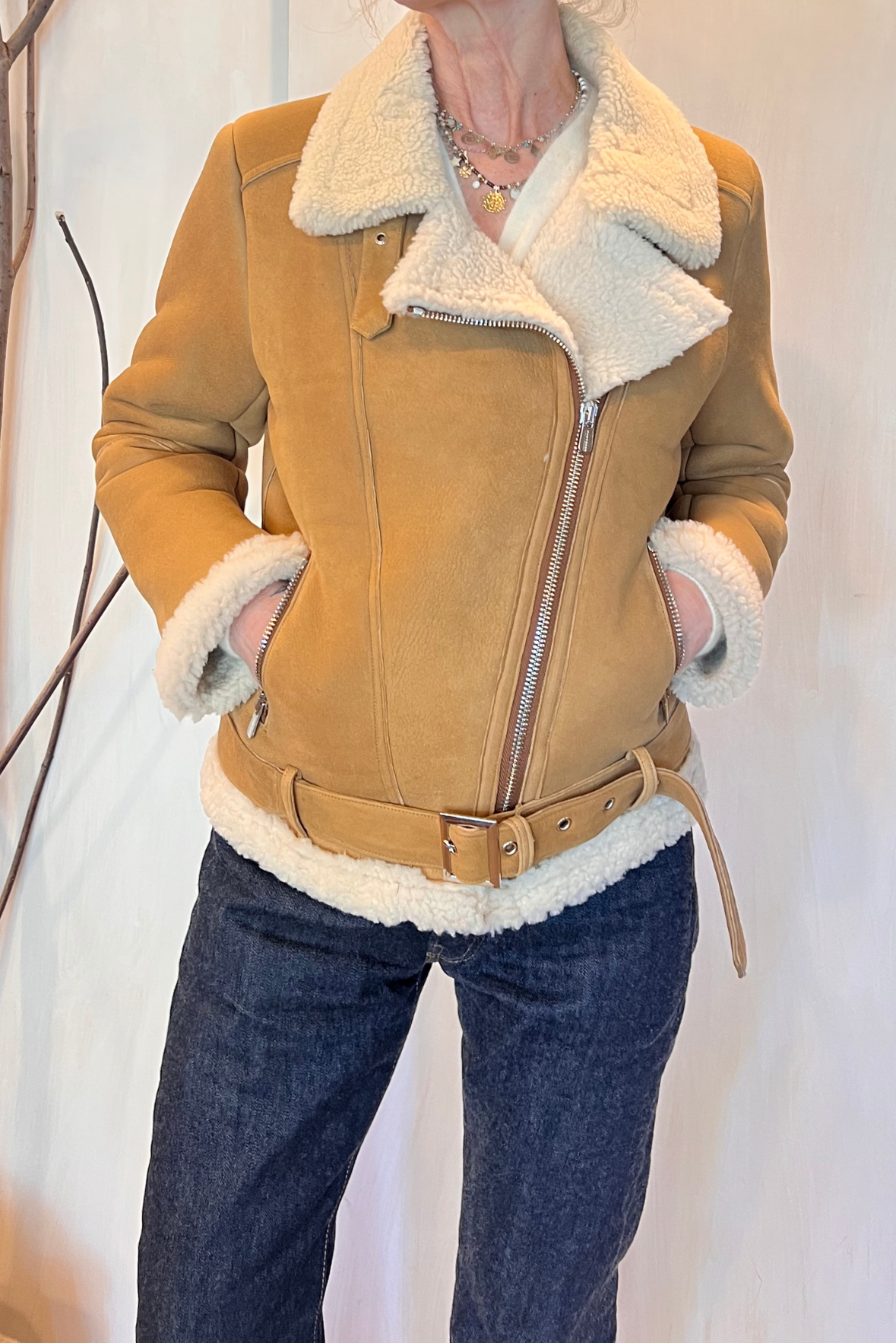 Montone biker in pelle
