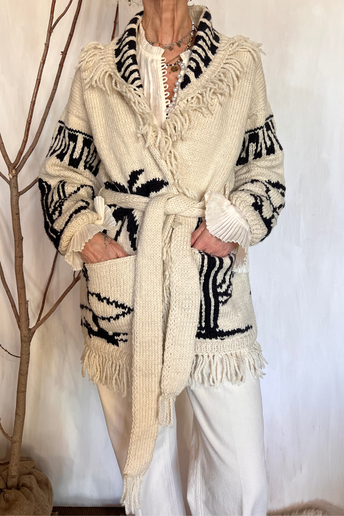 Cardigan in lana jaquard