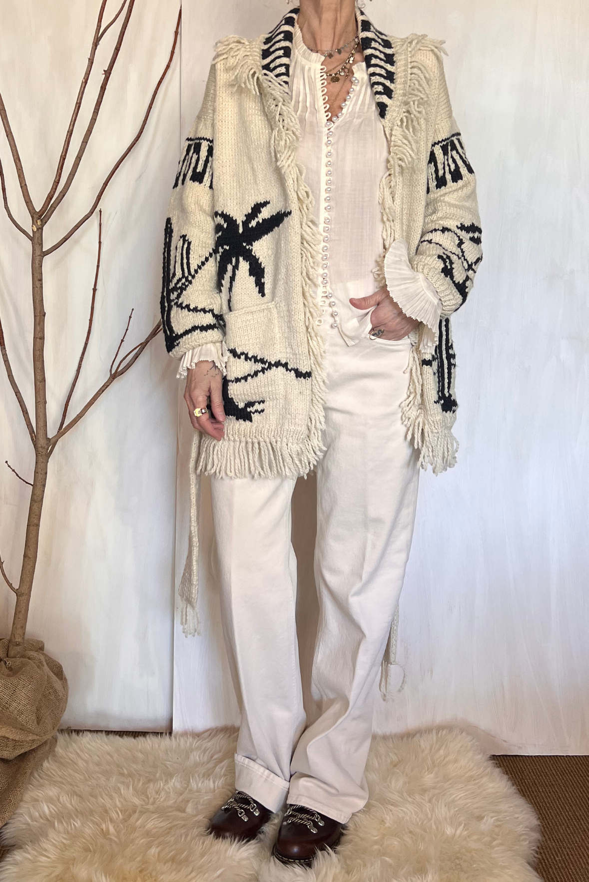 Cardigan in lana jaquard