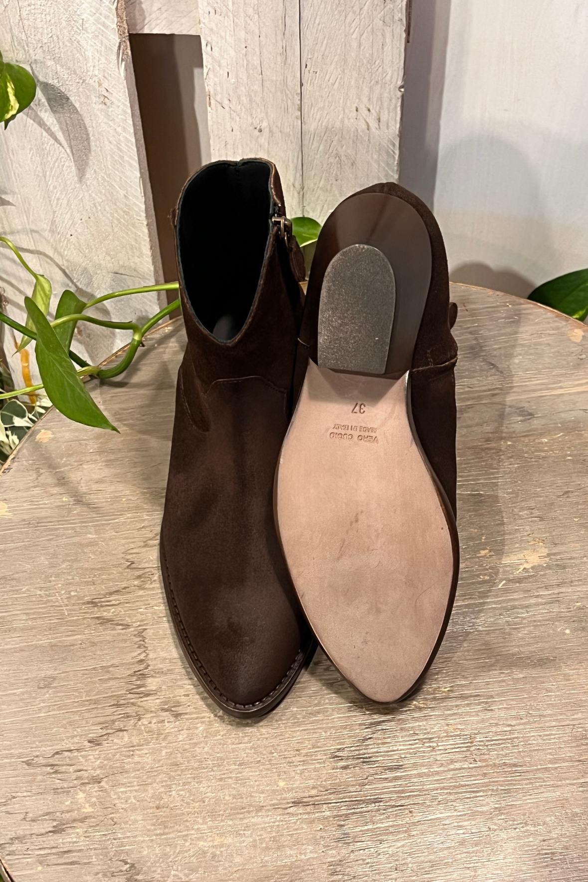 Texano in pelle scamosciata