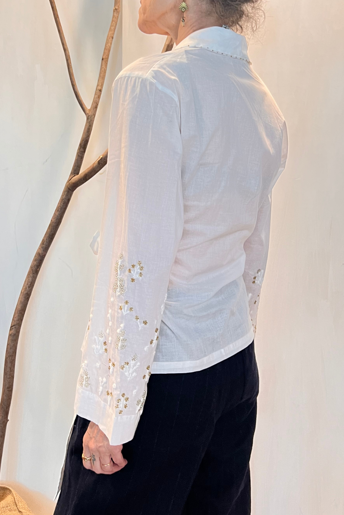 Camicia kimono con perline