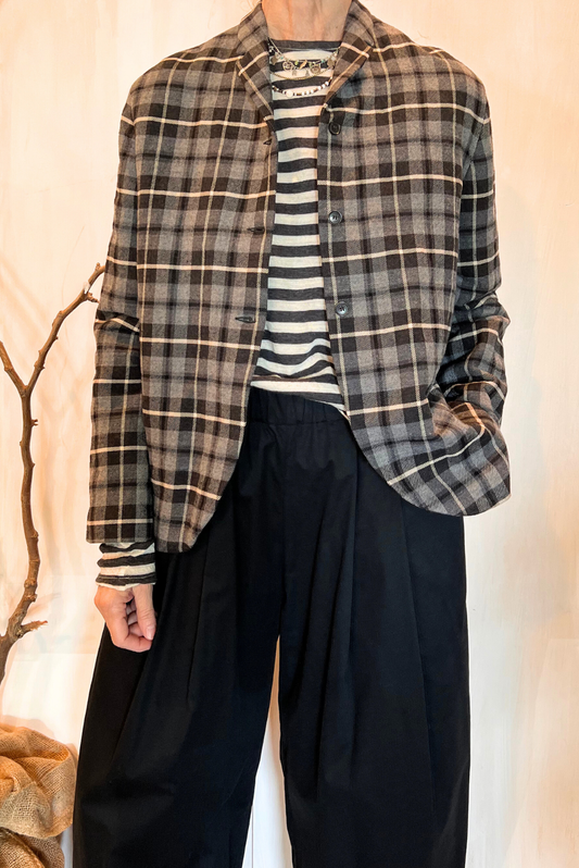 Giacca tartan in lana