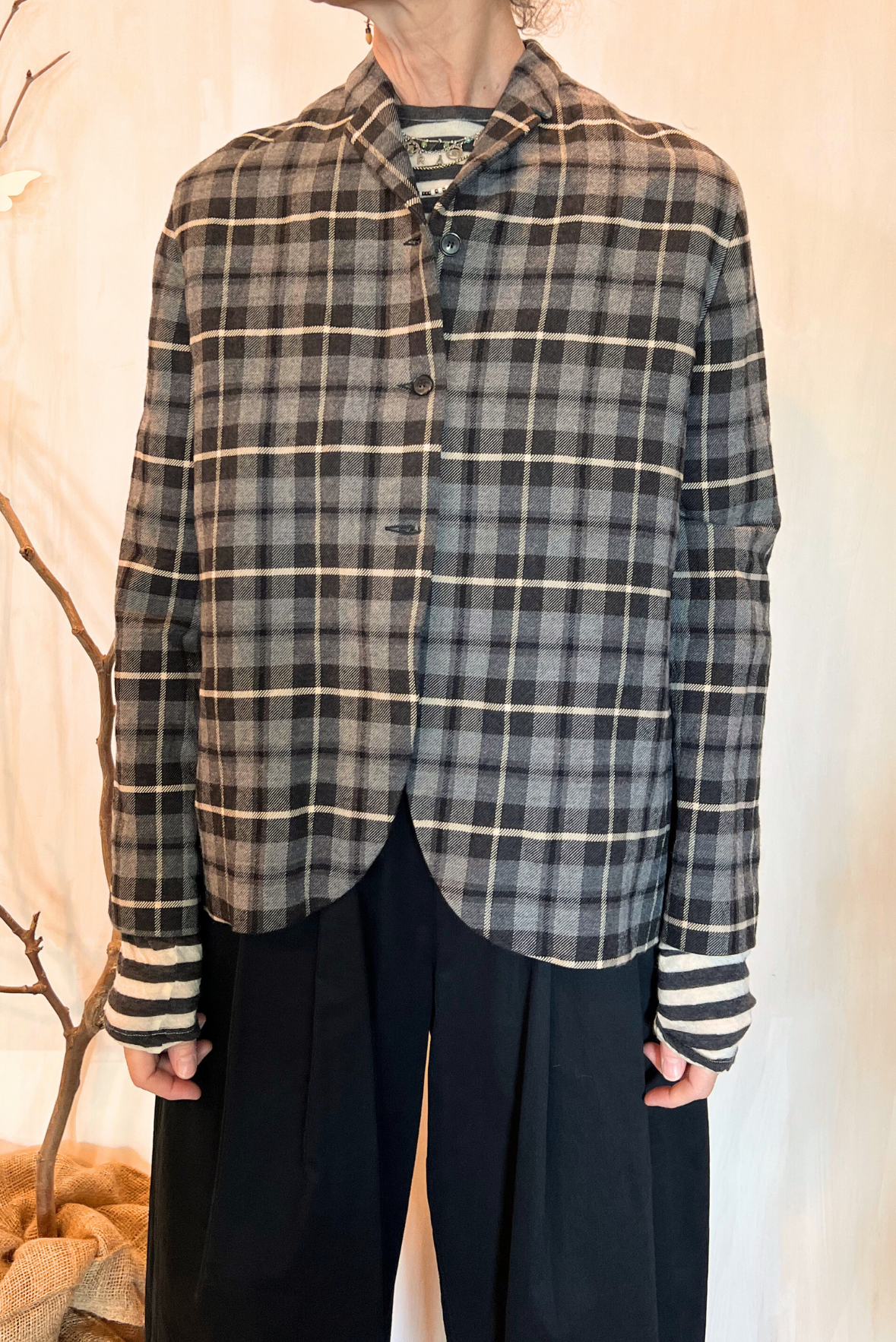 Giacca tartan in lana