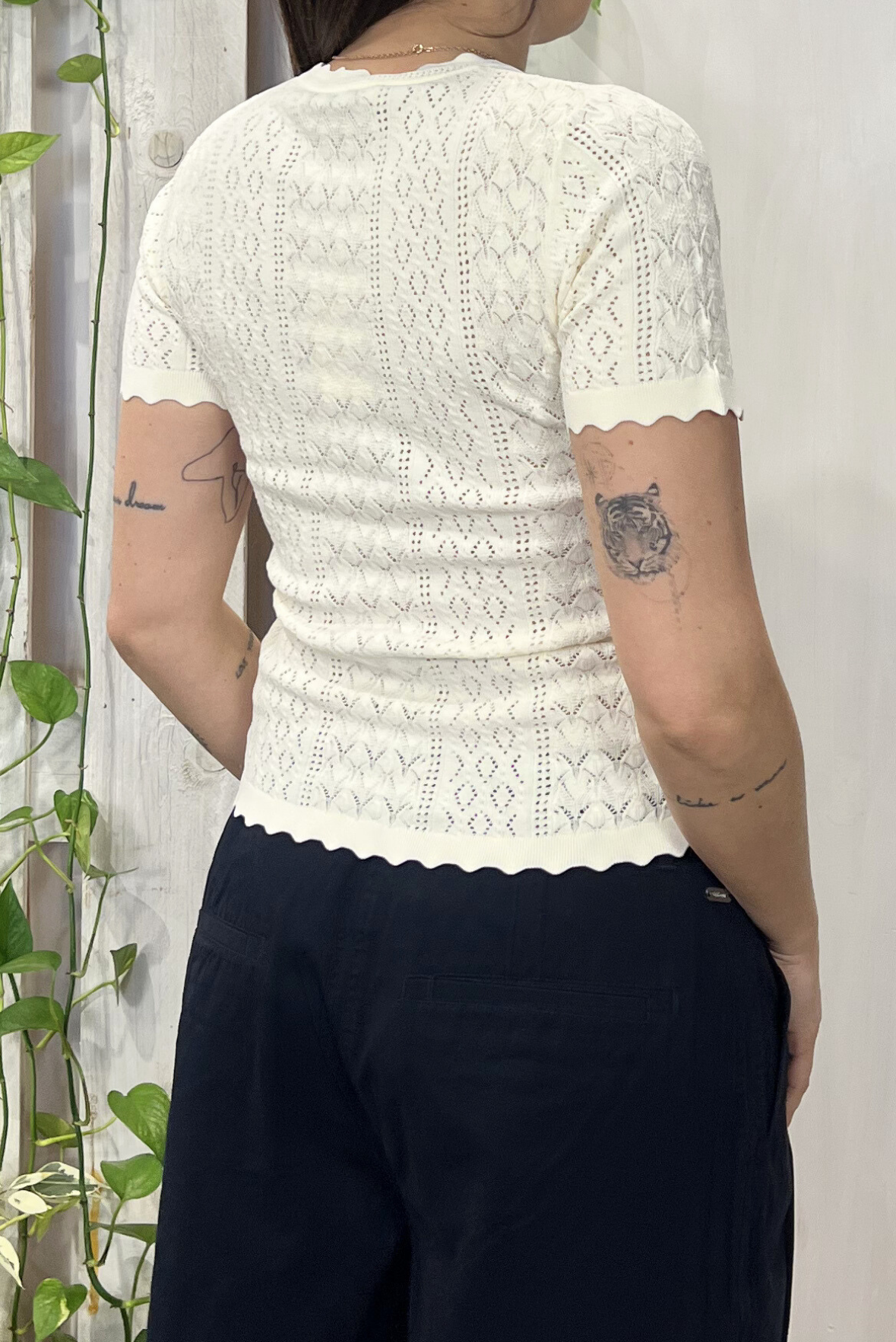 T-shirt in maglia tricot