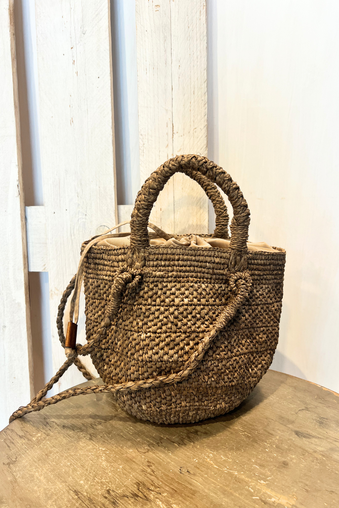 Shopper in rafia doppi manici