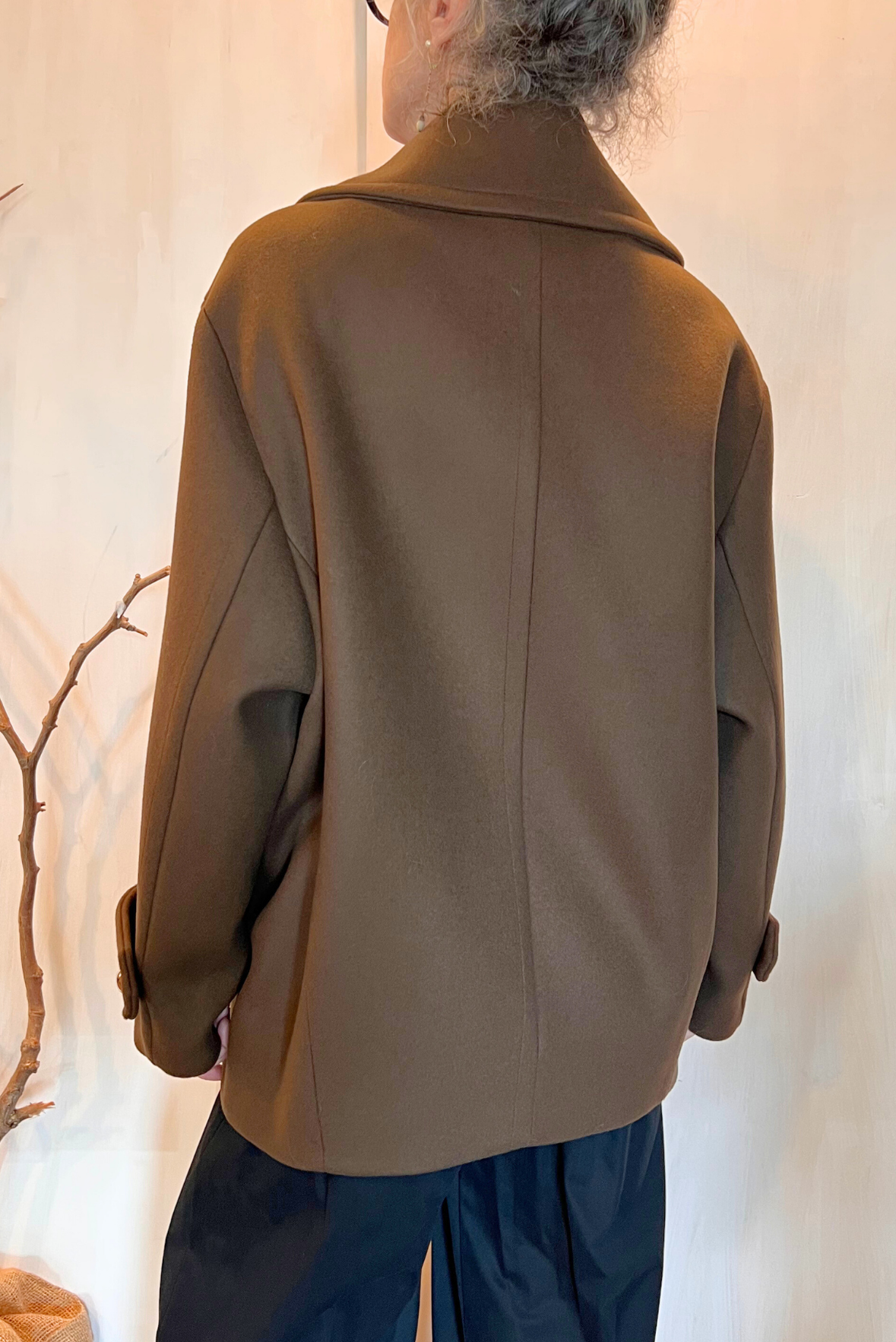 Peacoat a ovetto in lana