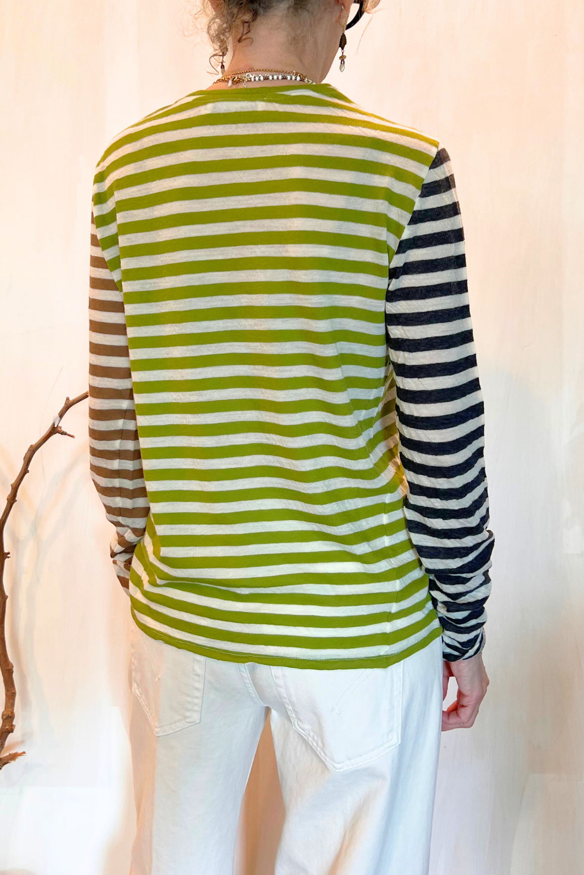 T-shirt a righe tricolore