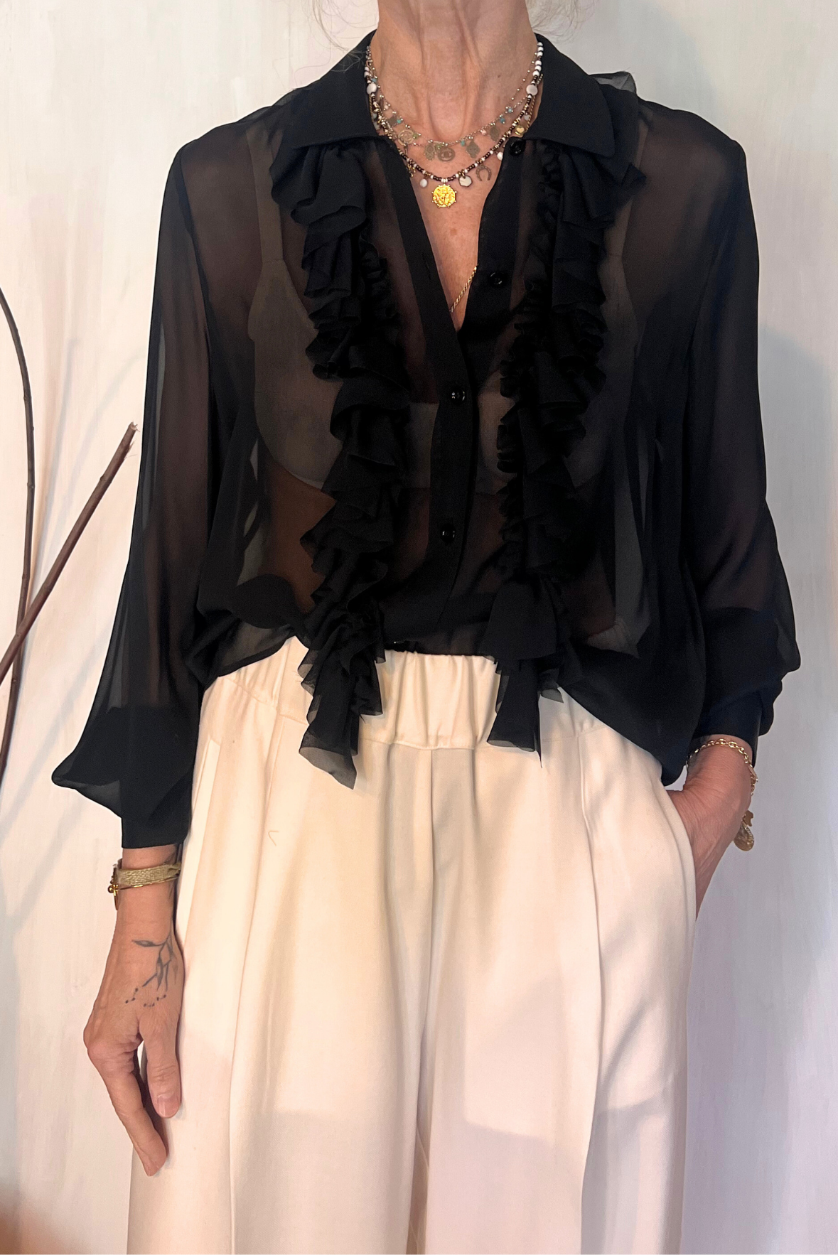Camicia con rouches