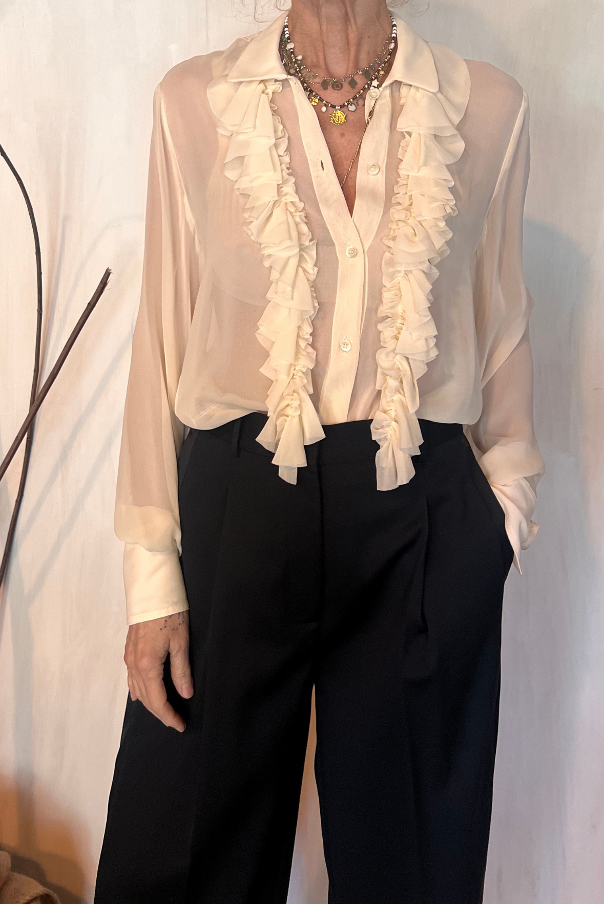 Camicia con rouches