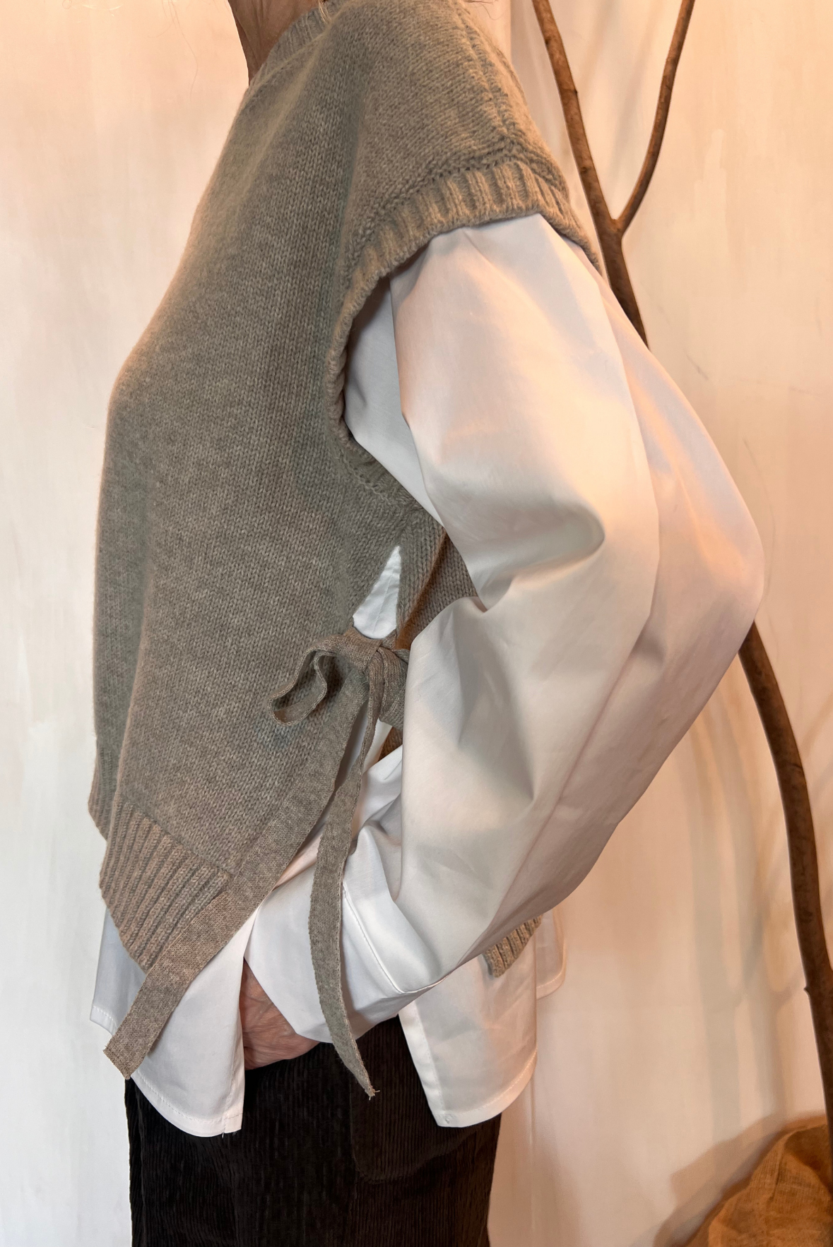 Maglia gilet con camicia