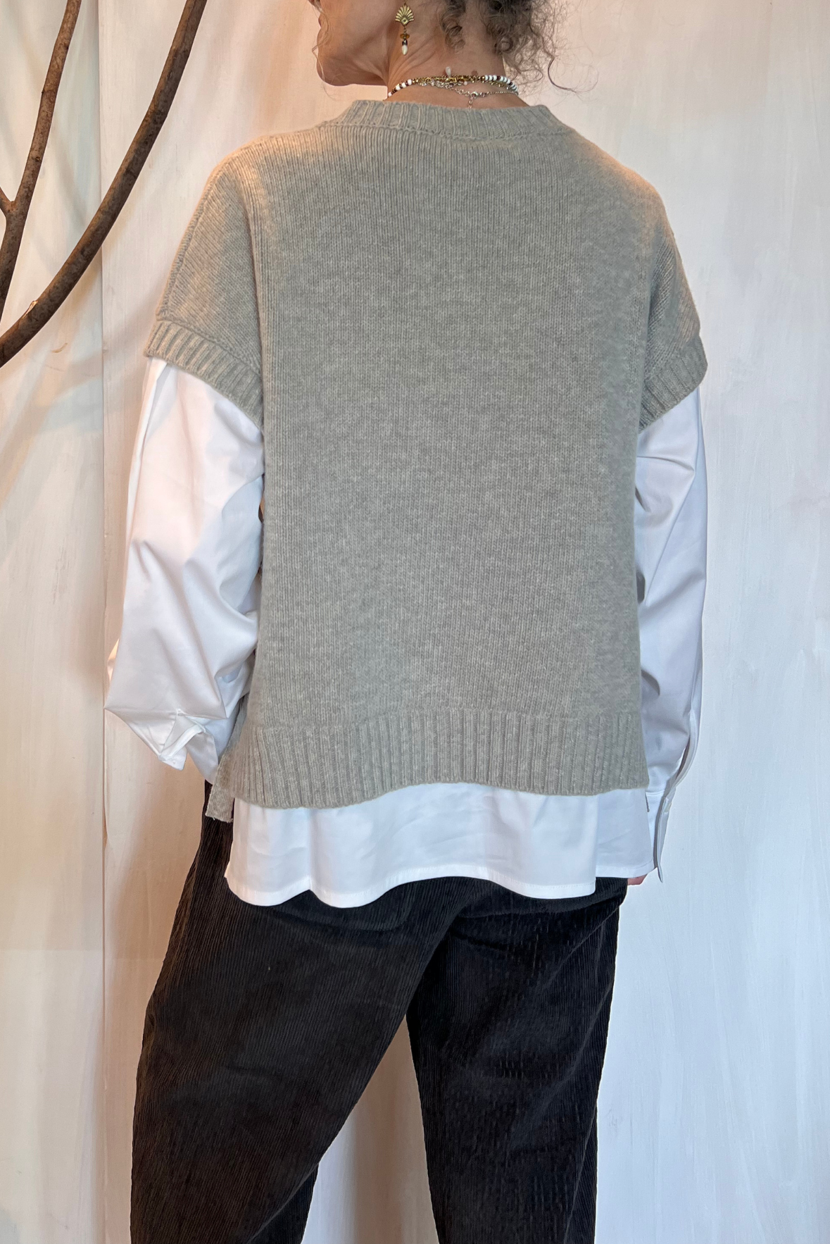 Maglia gilet con camicia