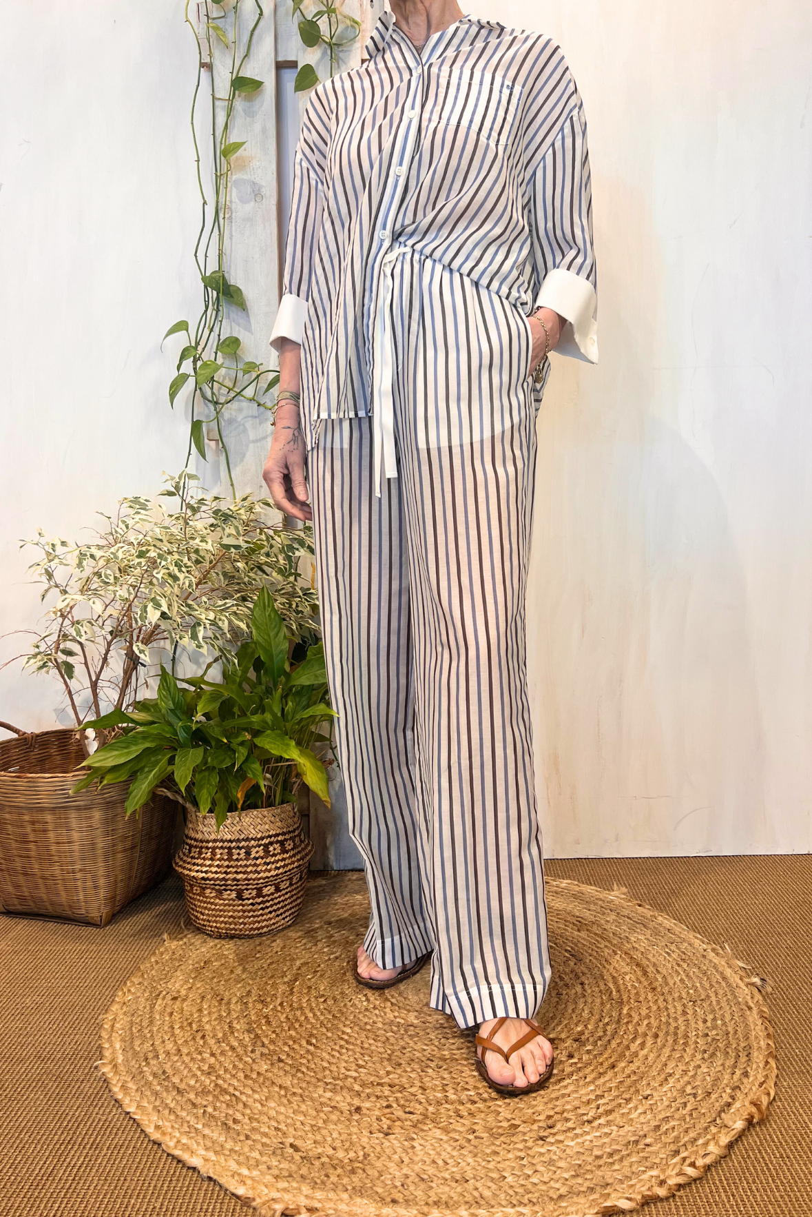 Camicia over a righe