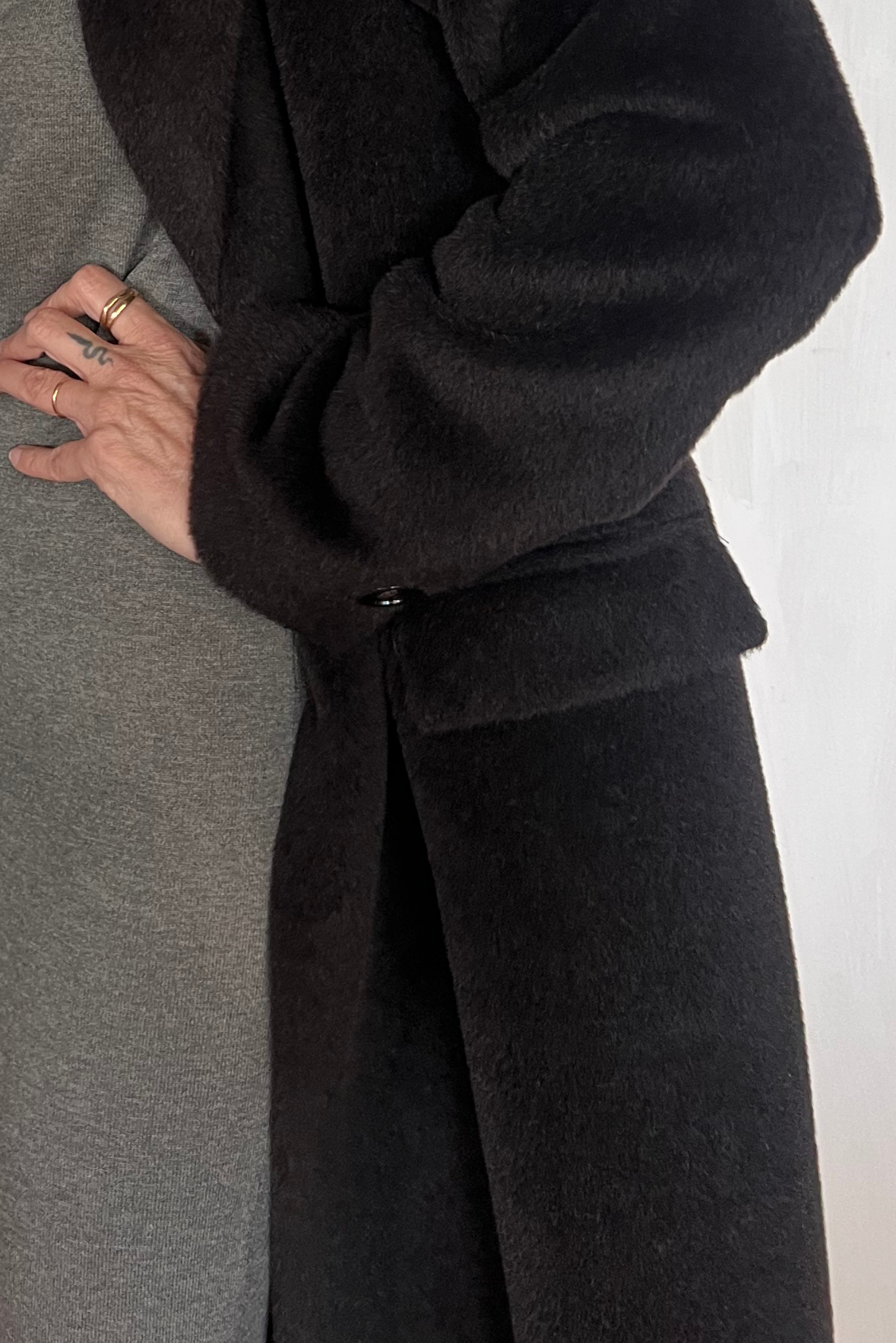 Cappotto in alpaca con cintura