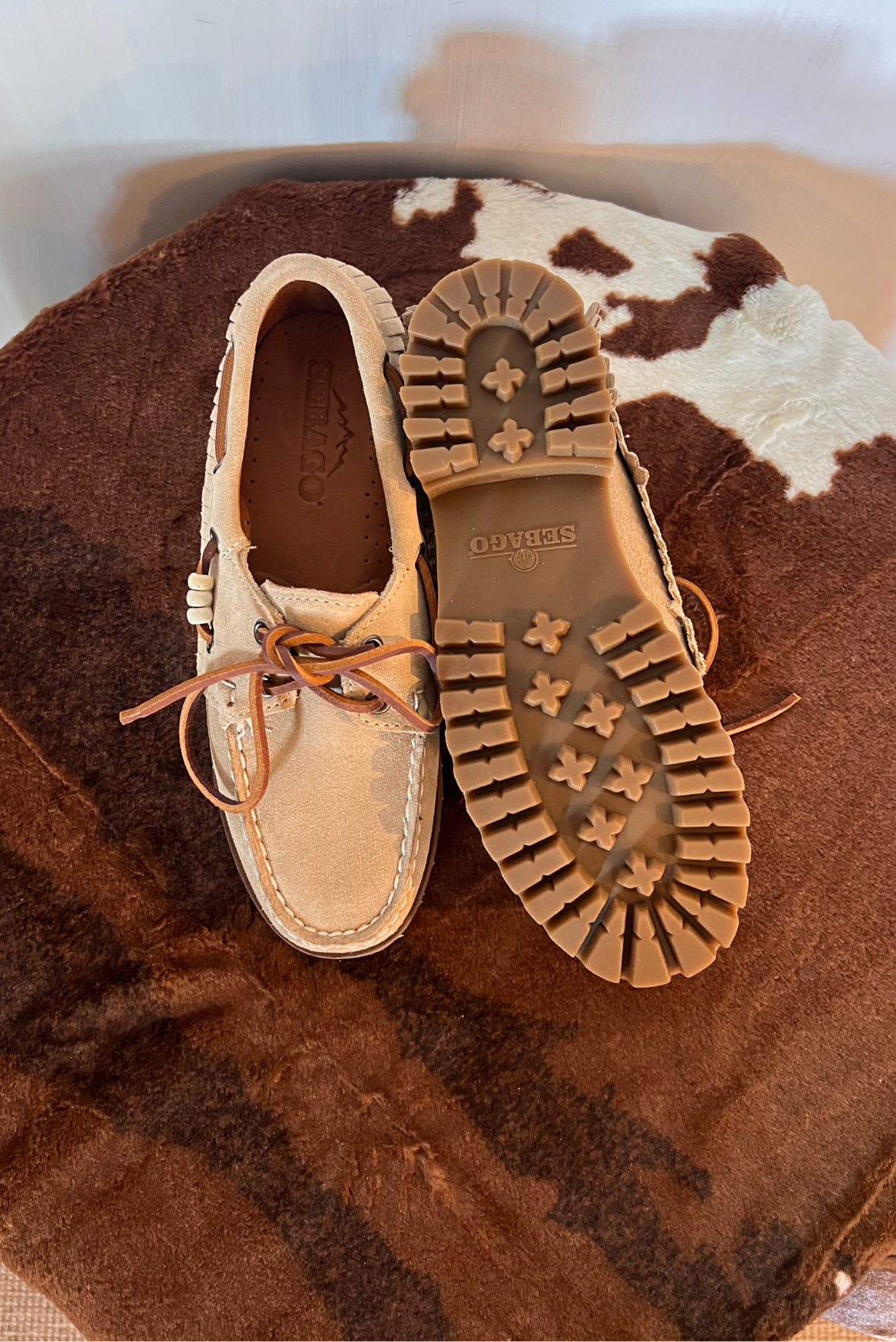 Mocassino in suede con frange