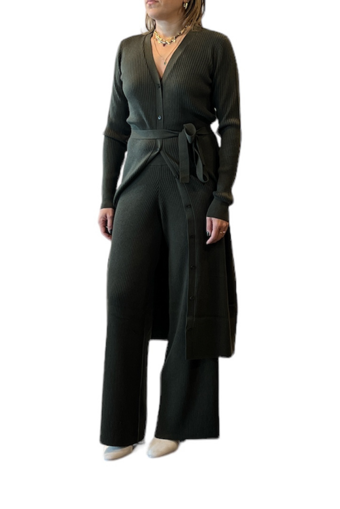 Pantalone palazzo in maglia