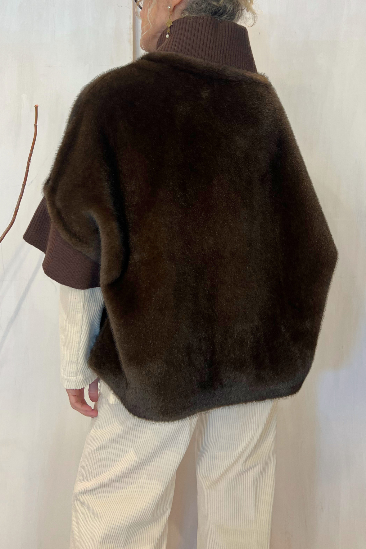 Eco pelliccia kimono over