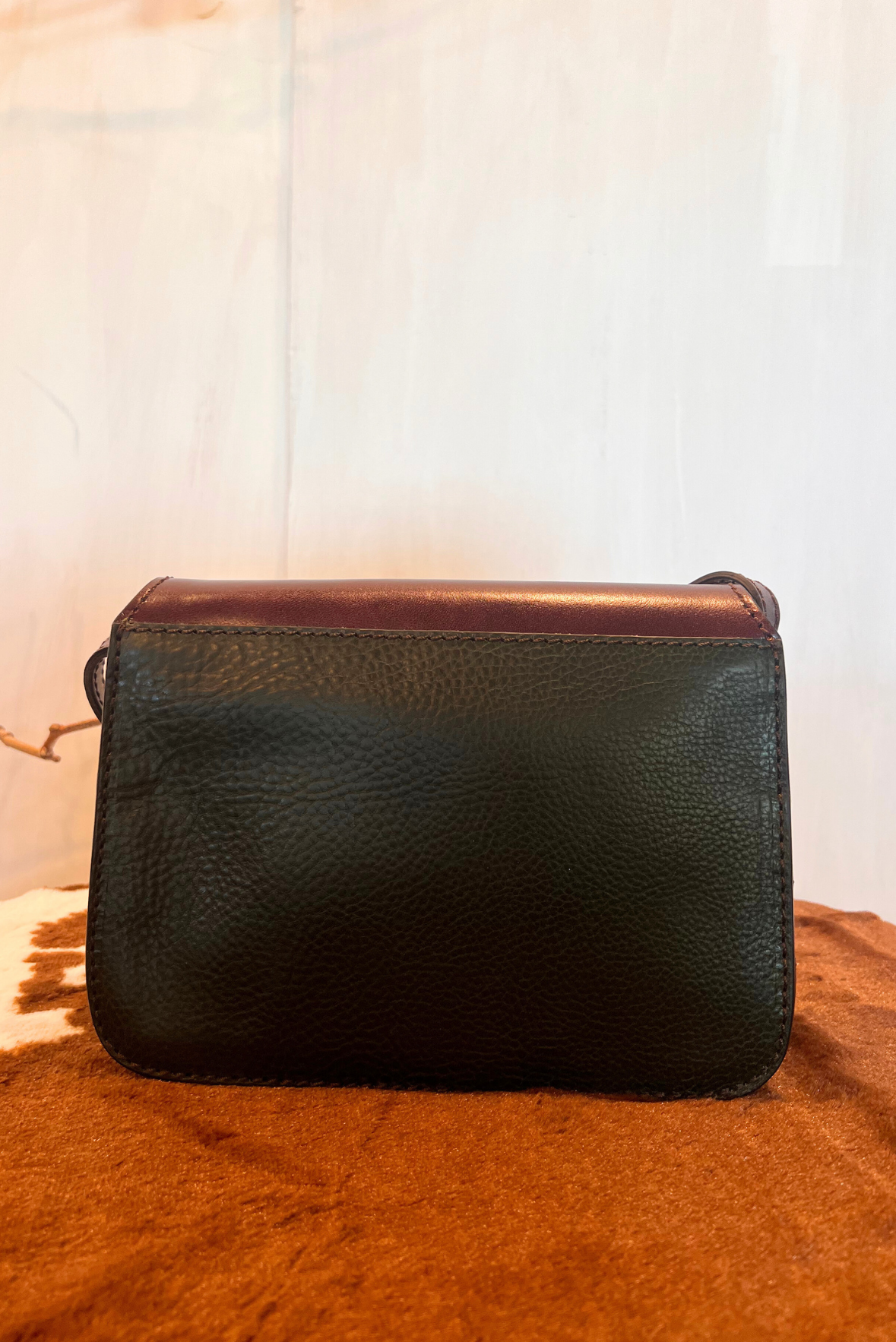 Borsa in pelle tricolore