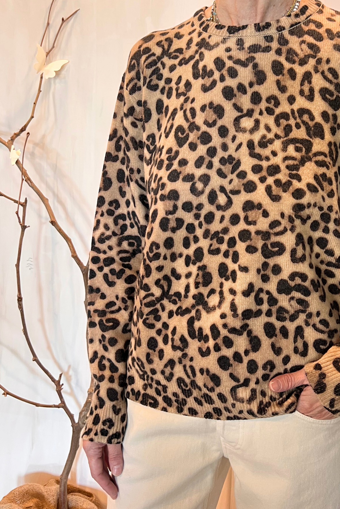Maglia animalier misto cashmere