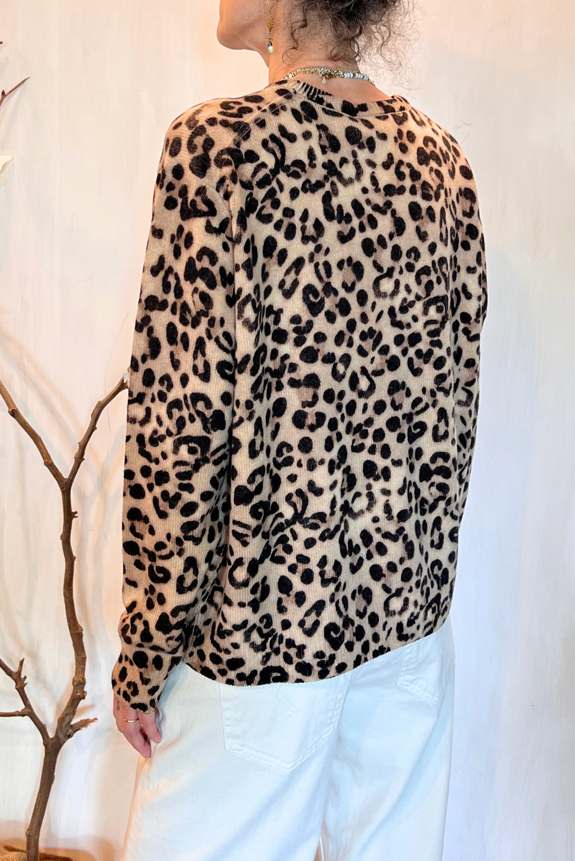 Maglia animalier misto cashmere