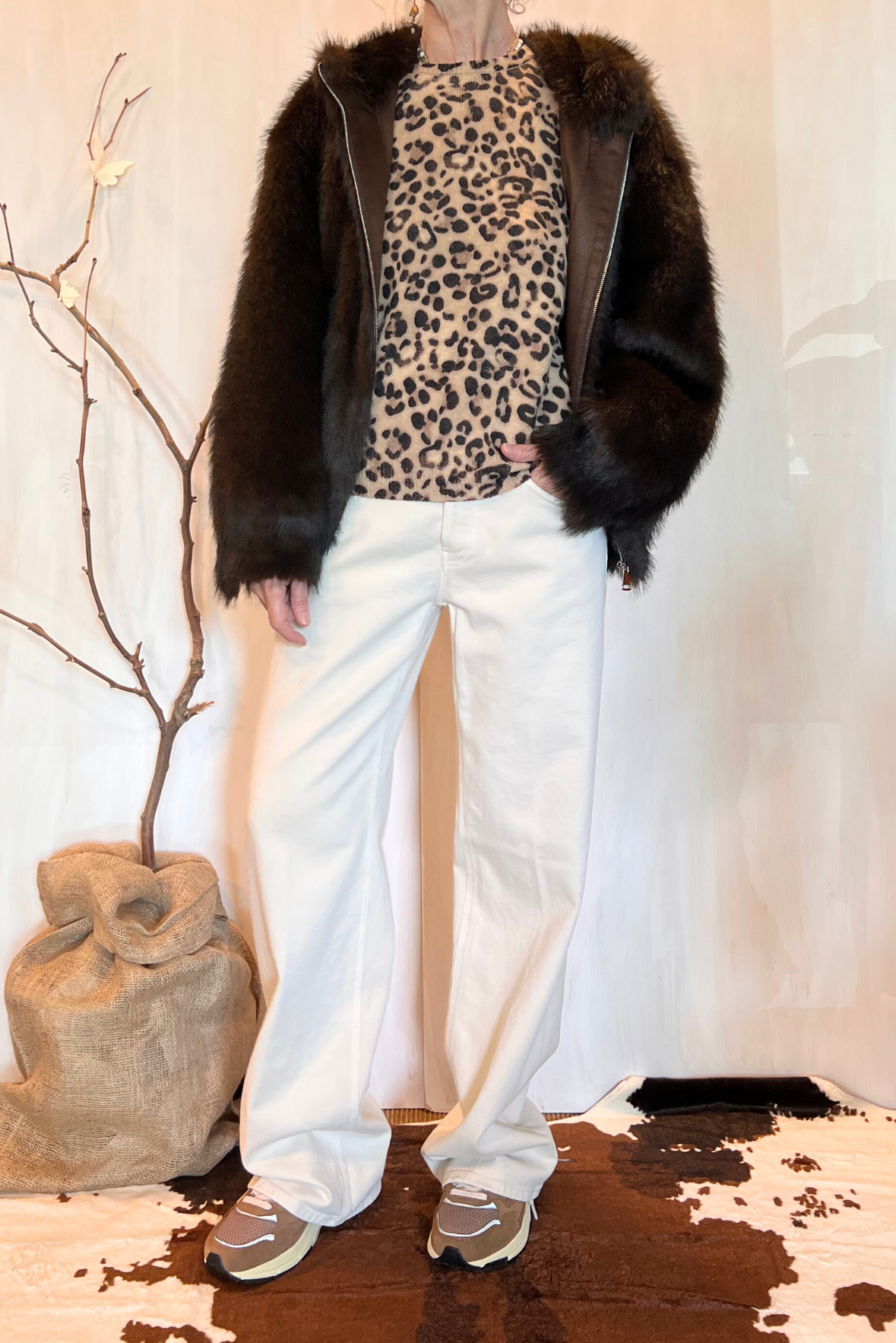 Maglia animalier misto cashmere