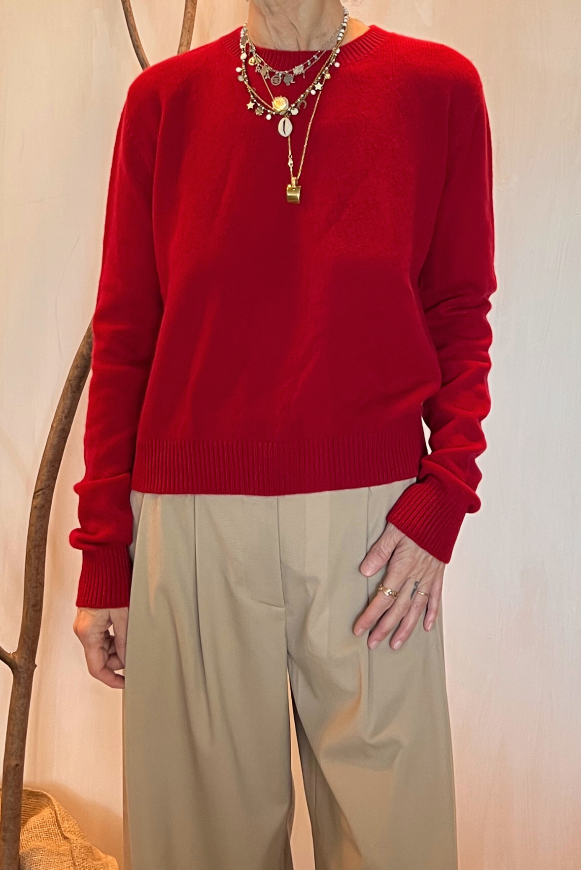 Maglia a giro in cashmere