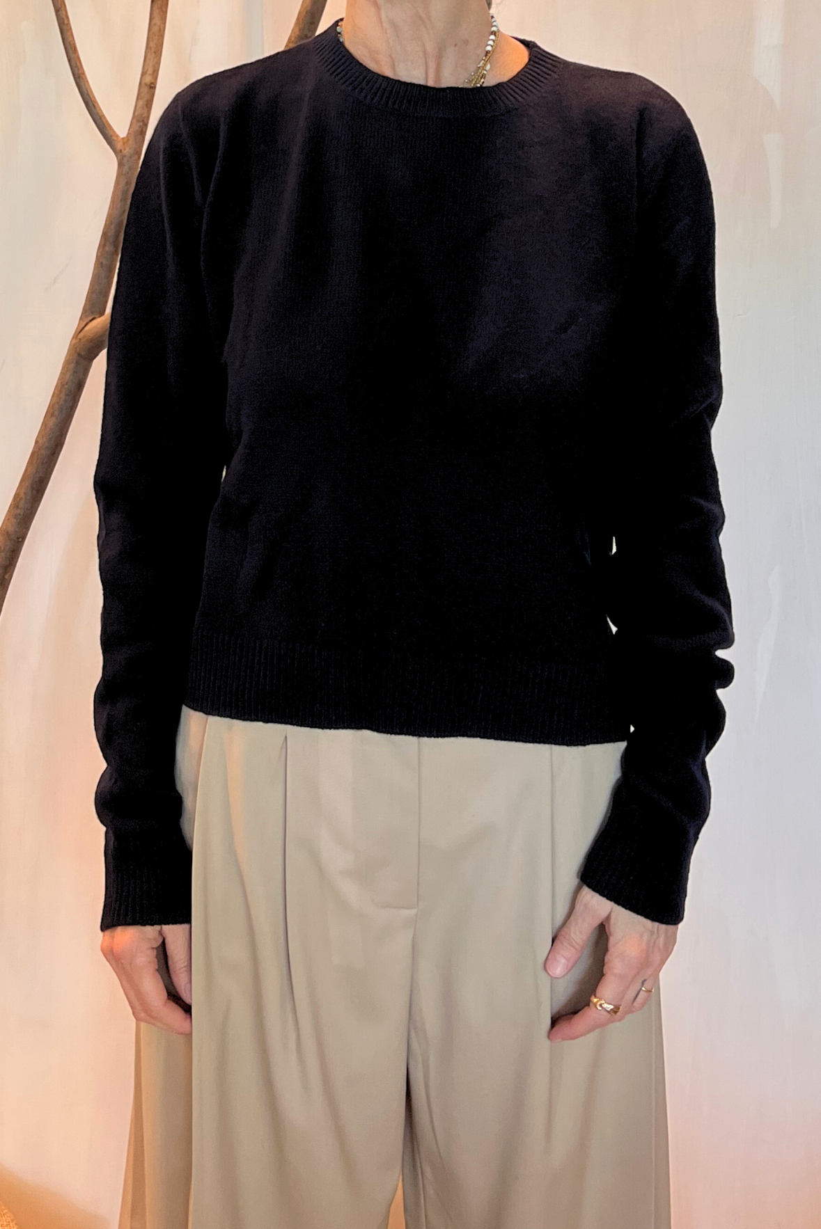 Maglia a giro in cashmere